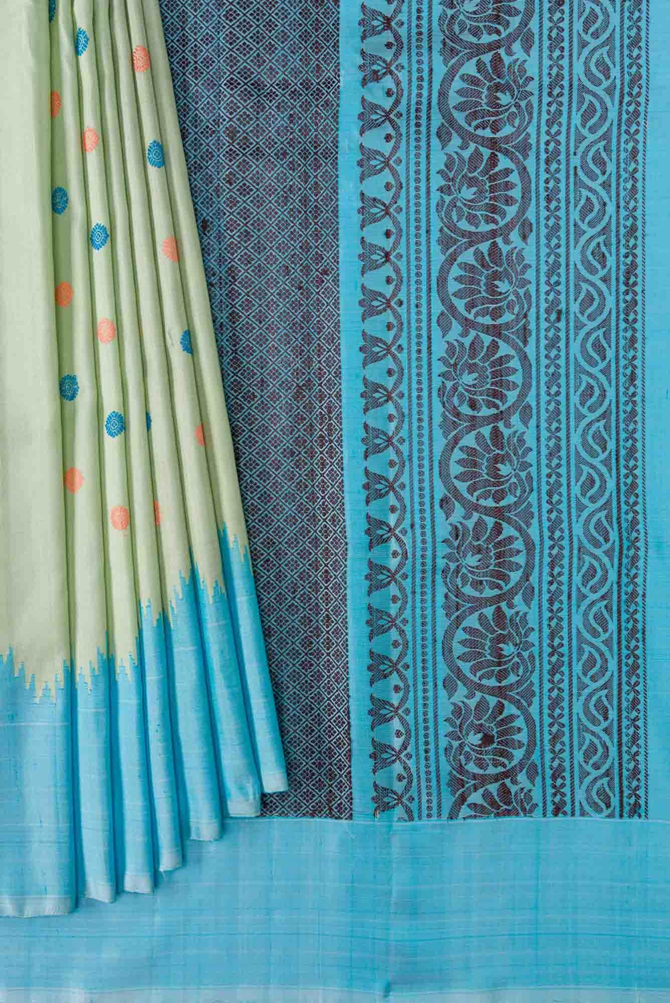 Pista Green Dual Tone Gadwal Silk Saree