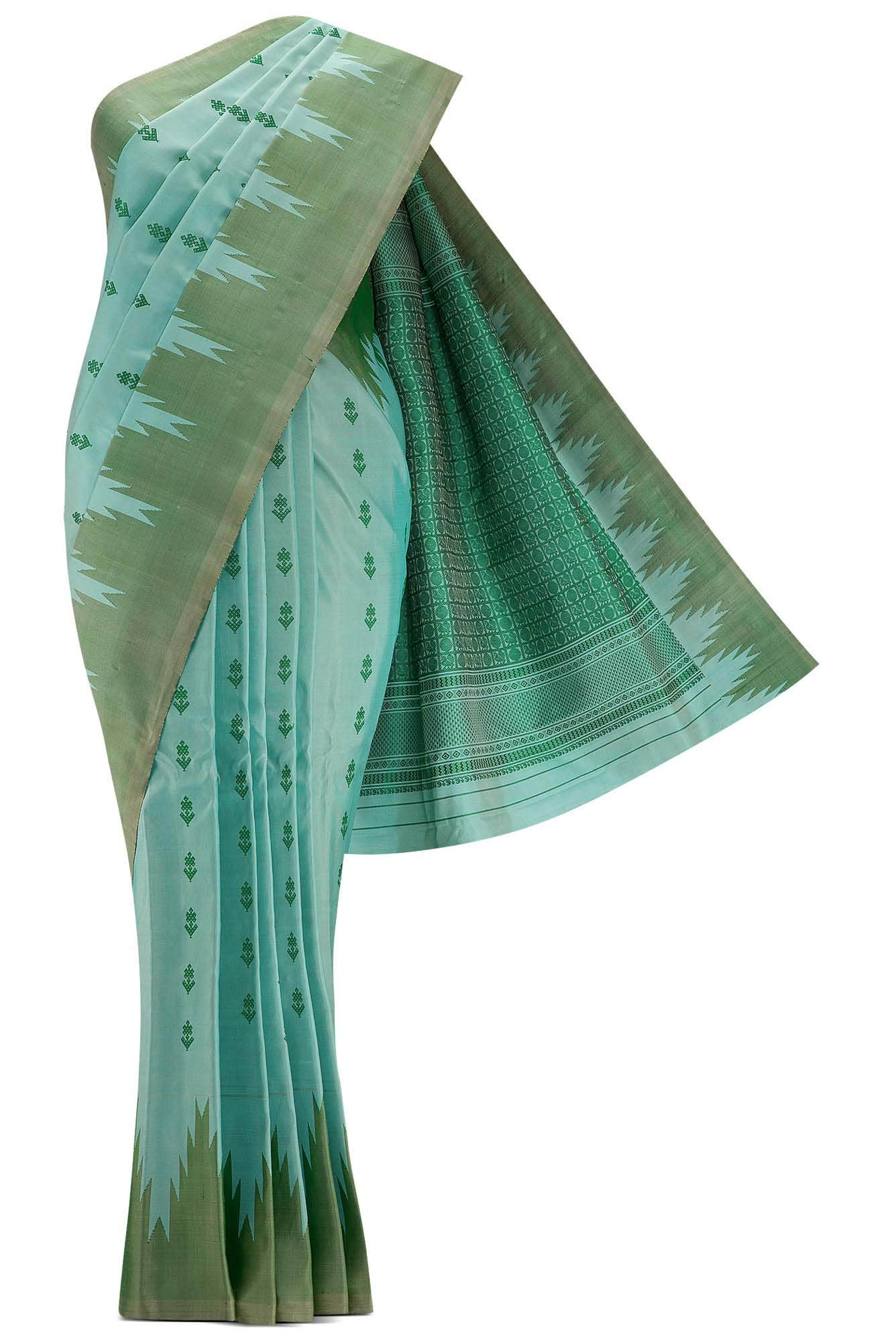Blue Dual Tone Gadwal Silk Saree