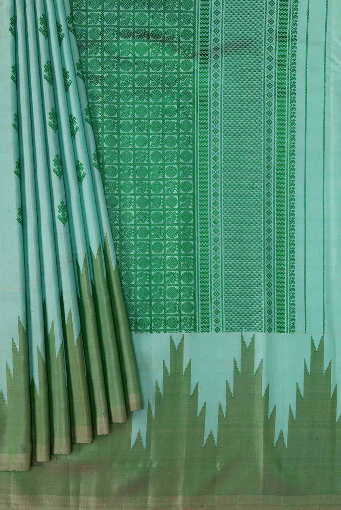 Blue Dual Tone Gadwal Silk Saree