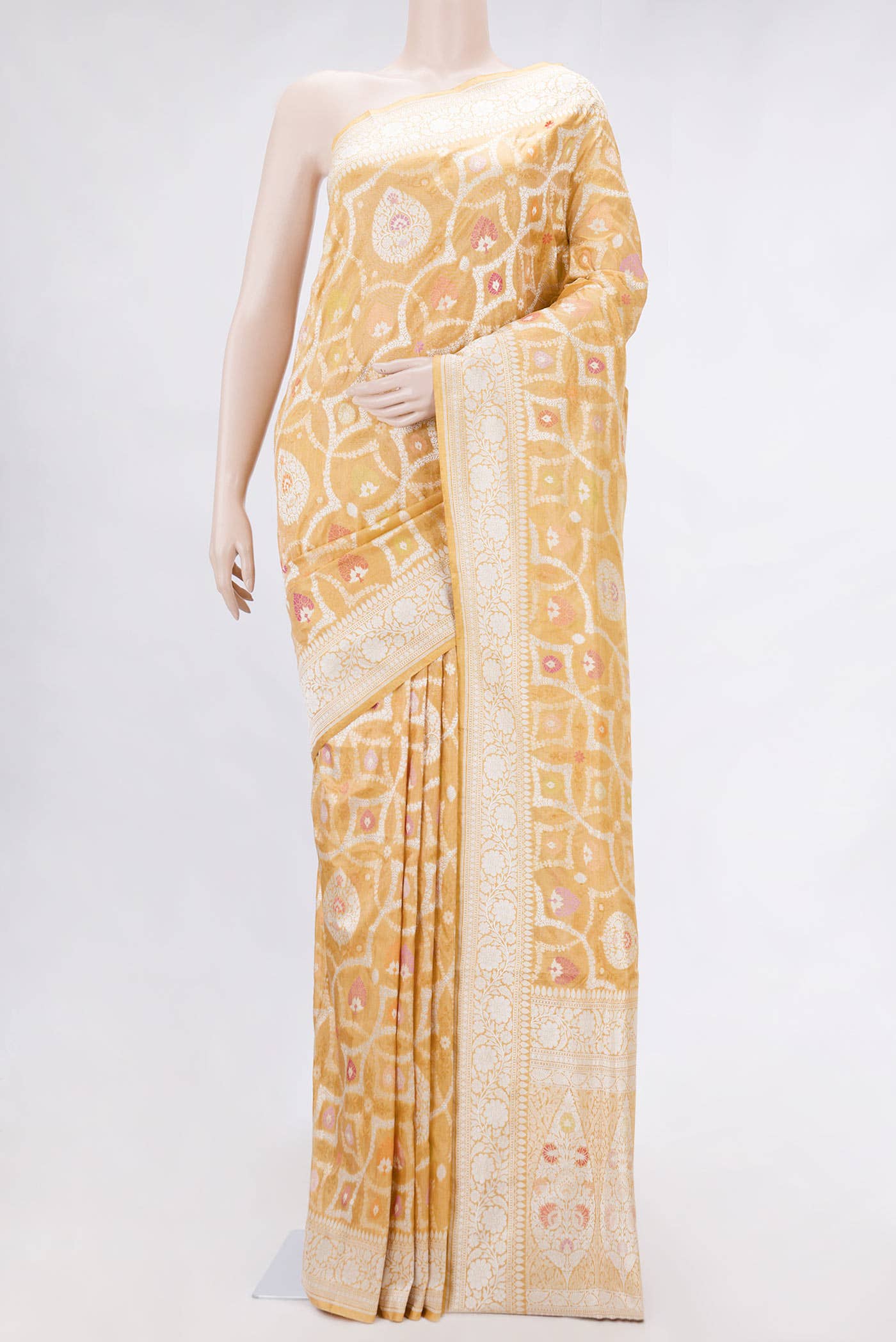 Mustard Dual Tone Banarasi Silk Saree