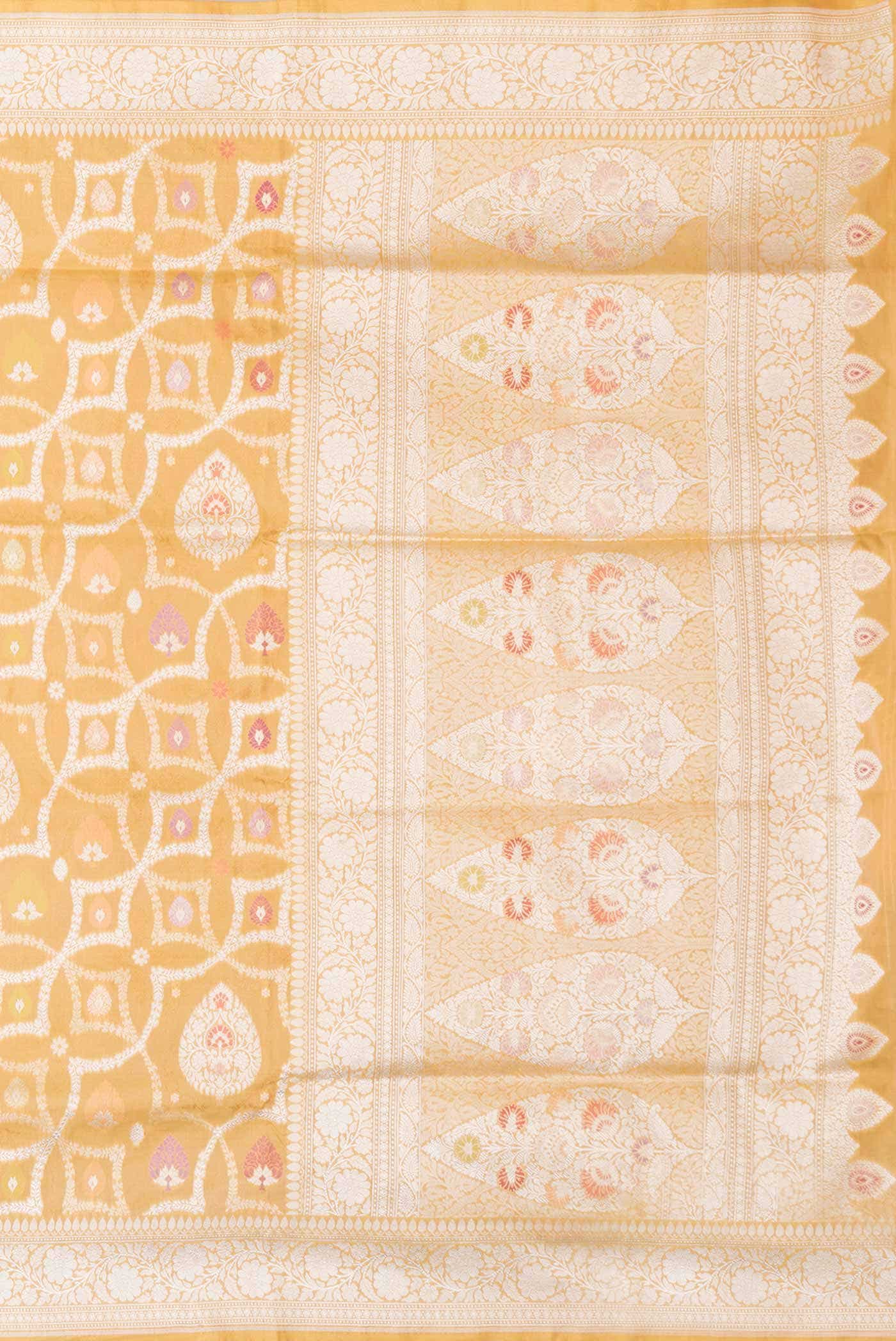 Mustard Dual Tone Banarasi Silk Saree
