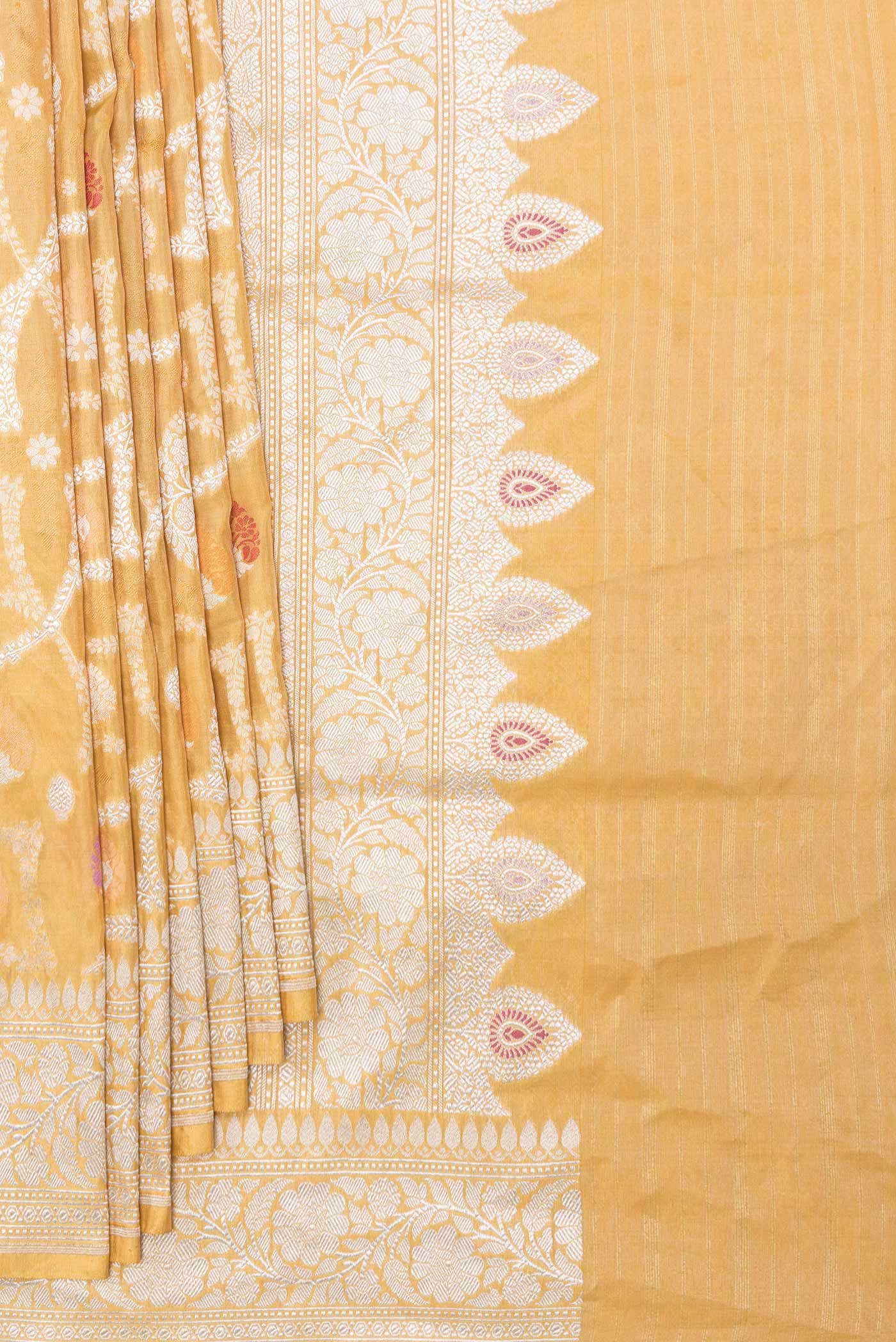 Mustard Dual Tone Banarasi Silk Saree