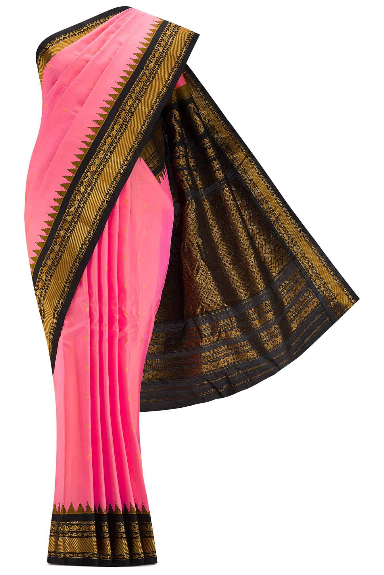 Pink Dual Tone Gadwal Silk Saree