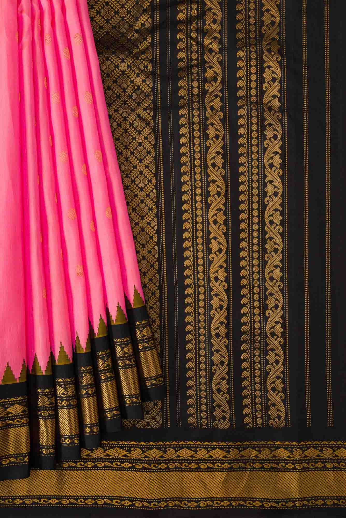 Pink Dual Tone Gadwal Silk Saree
