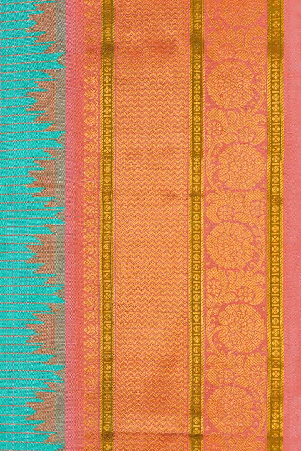 Blue Dual Tone Gadwal Silk Saree