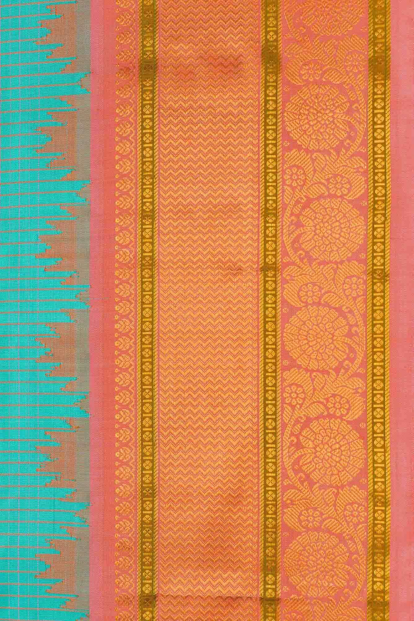 Blue Dual Tone Gadwal Silk Saree