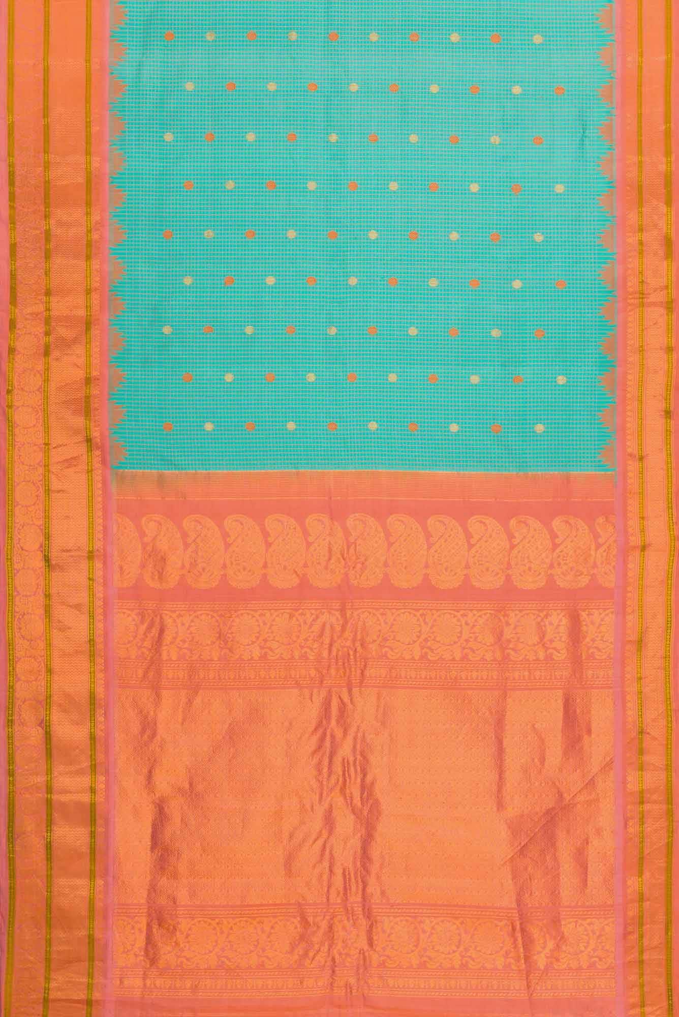 Blue Dual Tone Gadwal Silk Saree