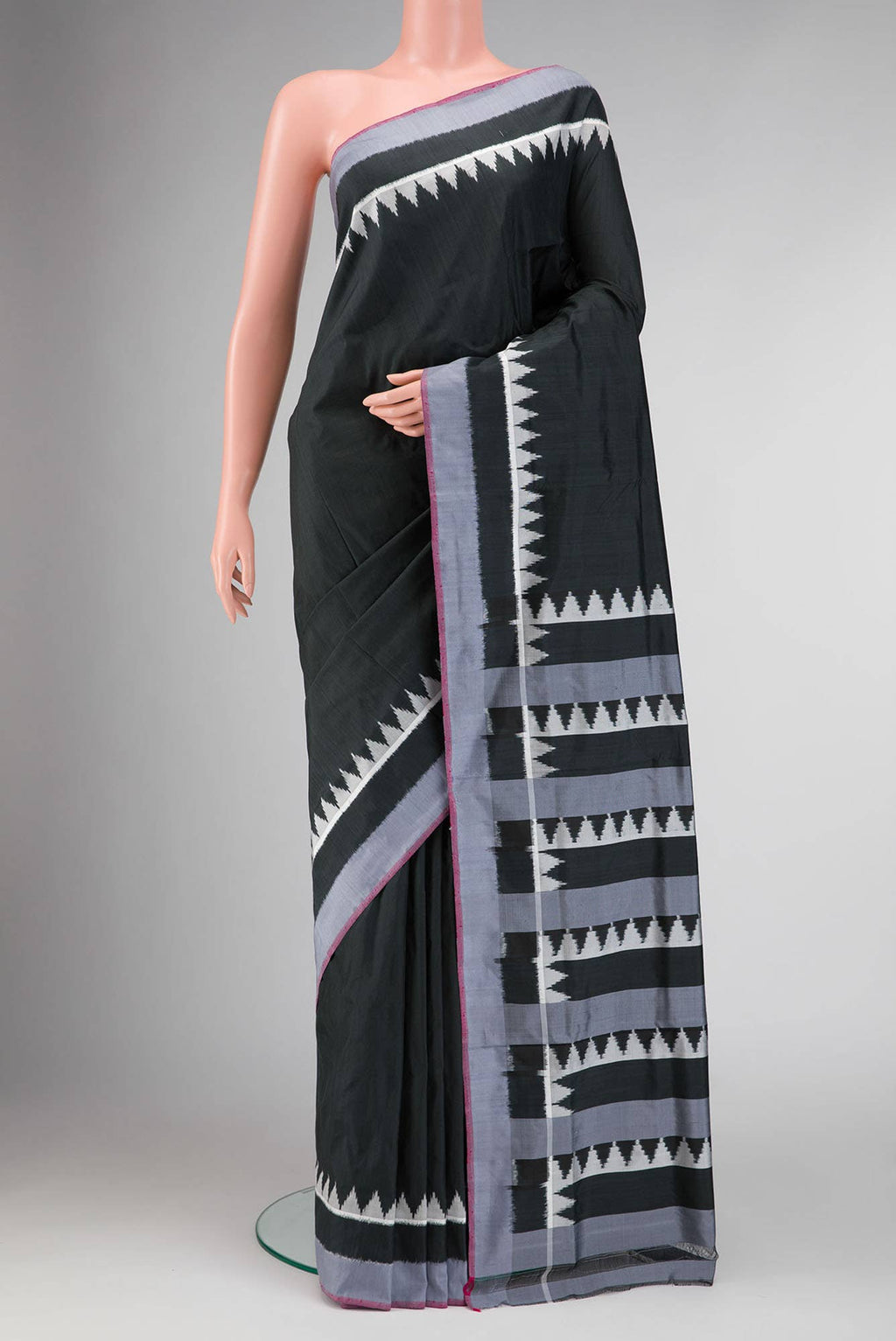 Black Dual Tone Double Ikat Saree