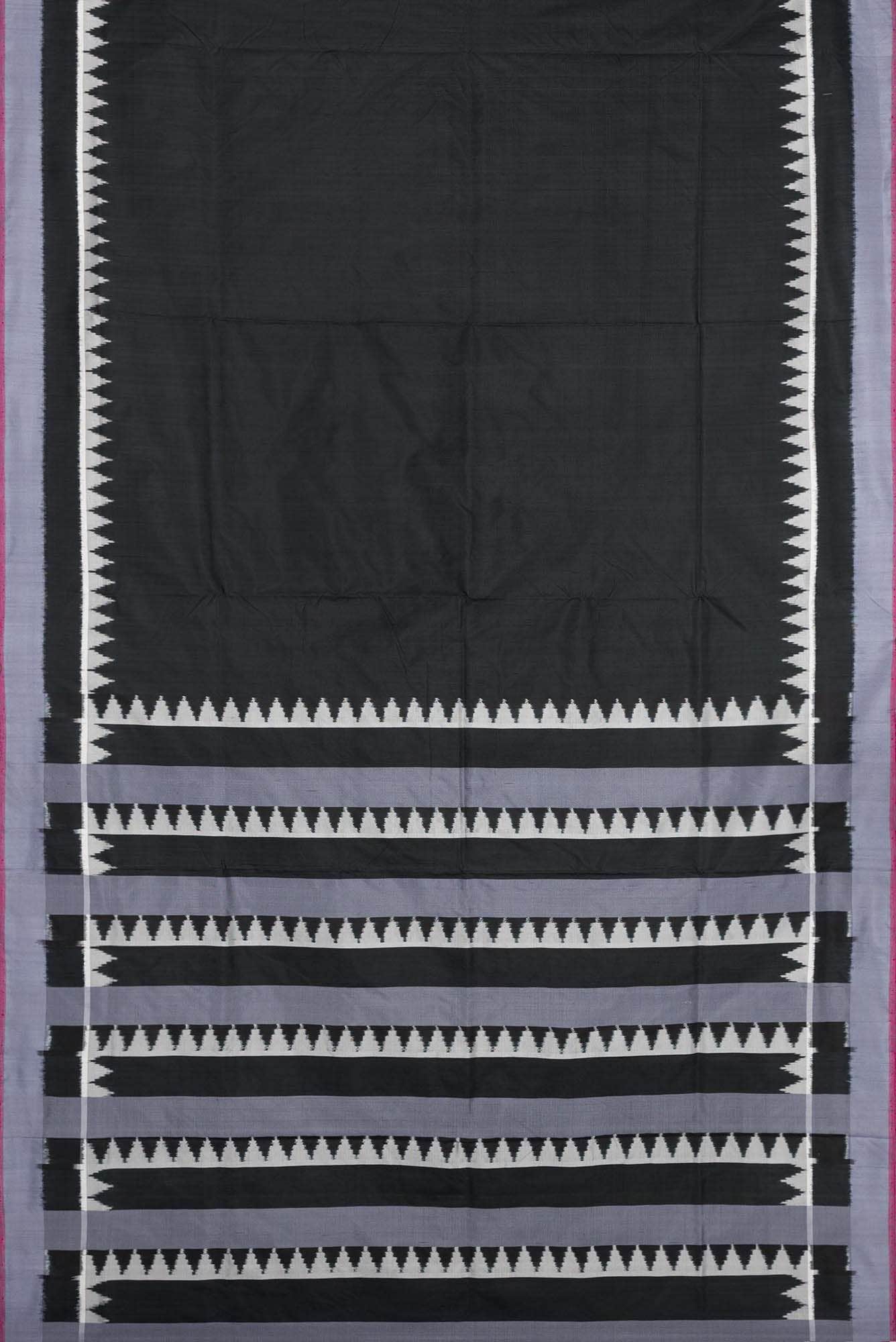 Black Dual Tone Double Ikat Saree