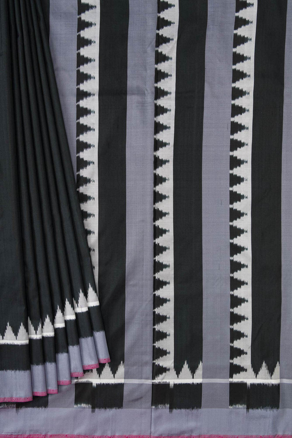Black Dual Tone Double Ikat Saree