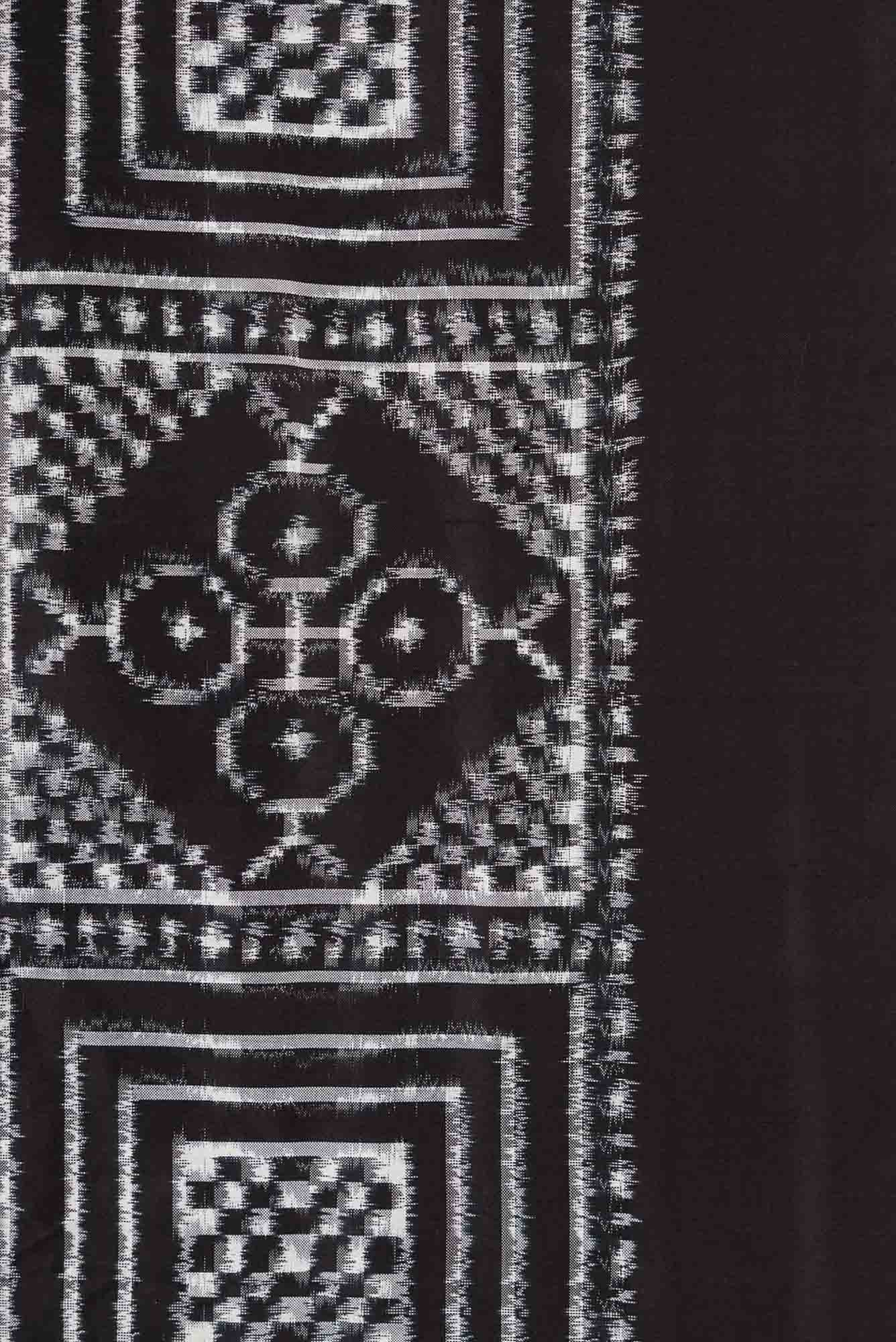 Black Dual Tone Double Ikat Saree