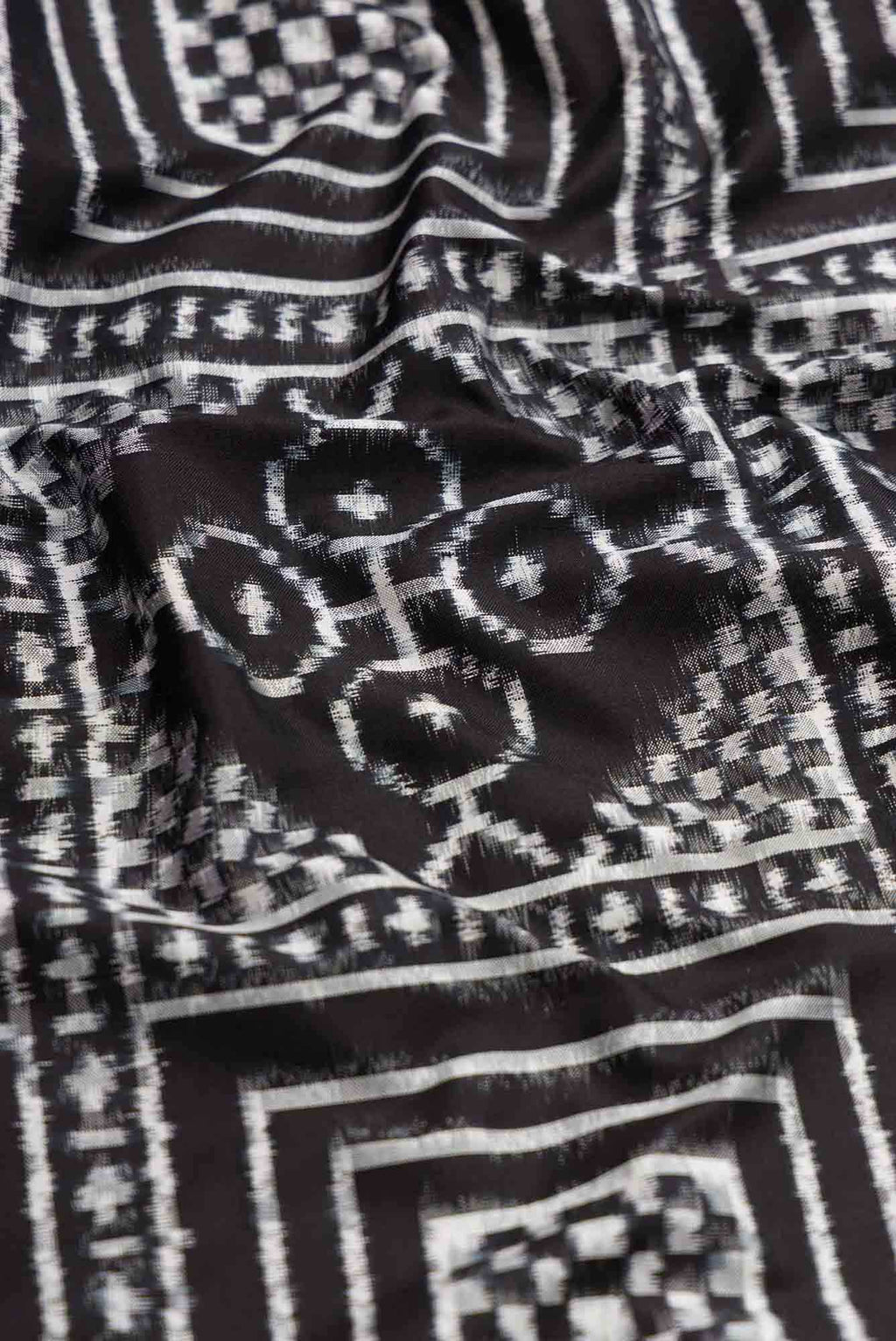 Black Dual Tone Double Ikat Saree
