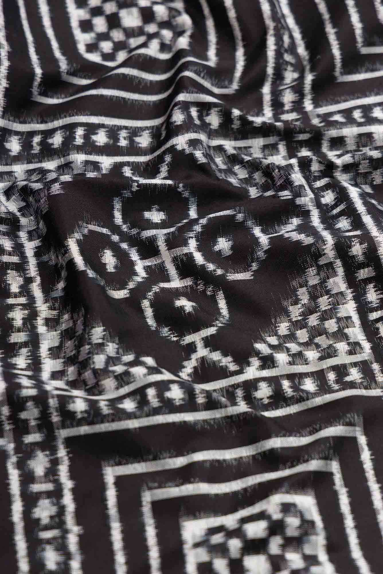 Black Dual Tone Double Ikat Saree