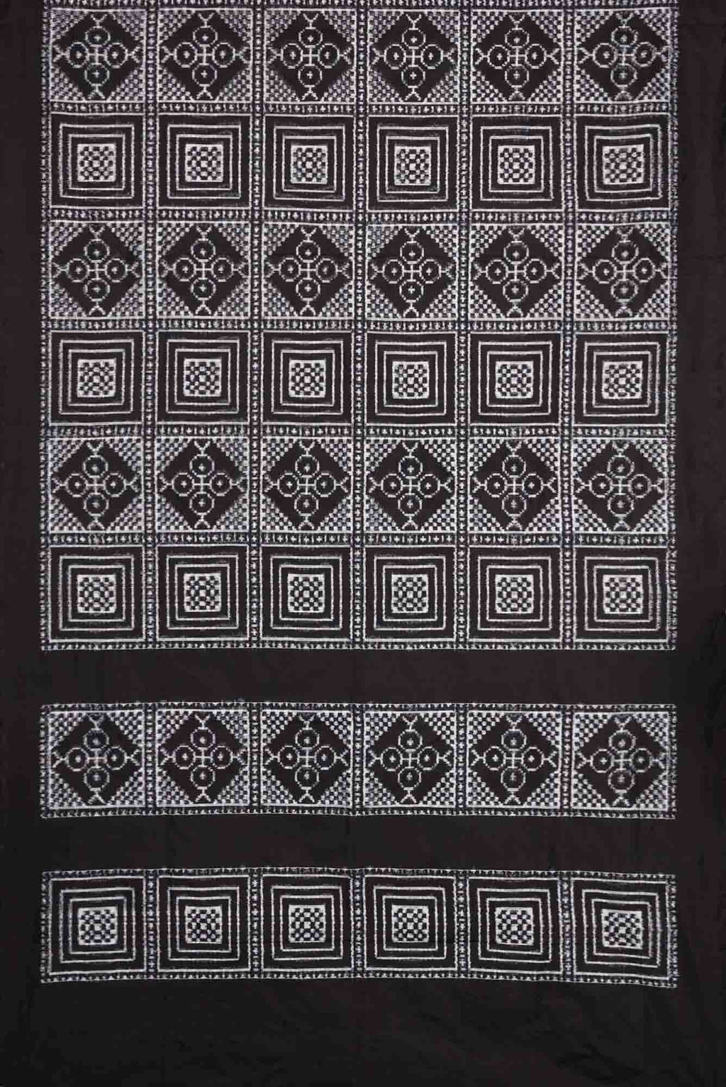 Black Dual Tone Double Ikat Saree