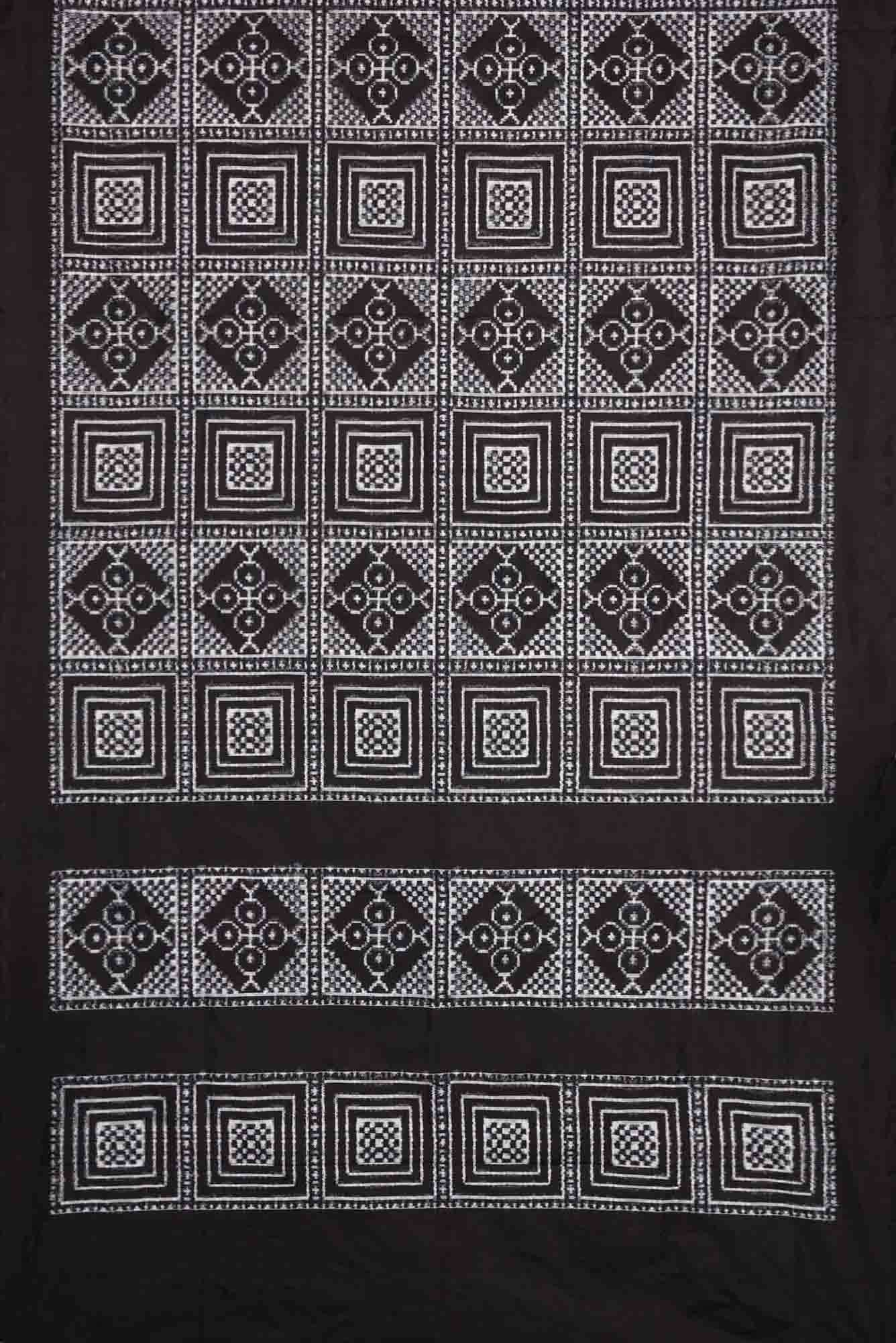 Black Dual Tone Double Ikat Saree