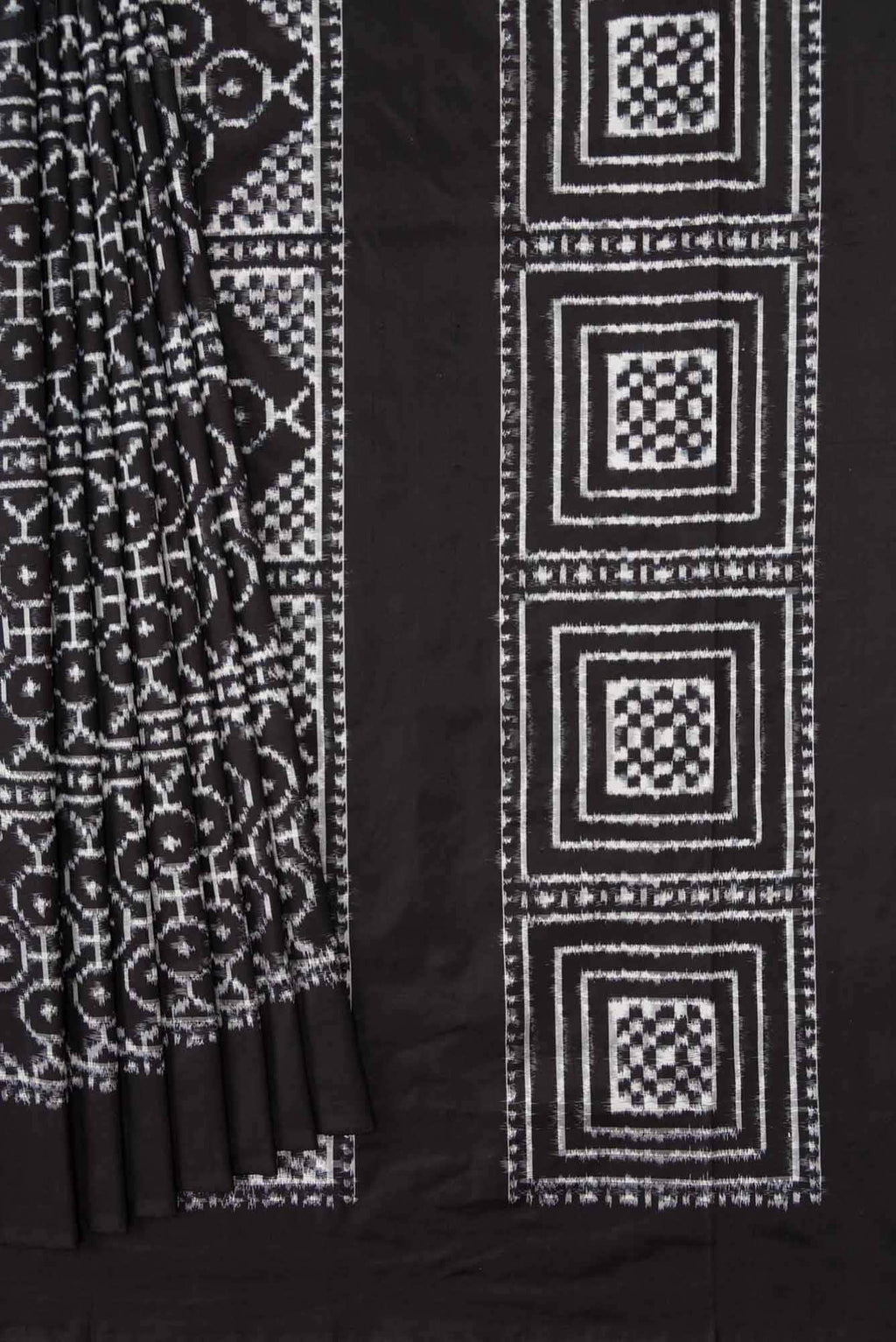 Black Dual Tone Double Ikat Saree