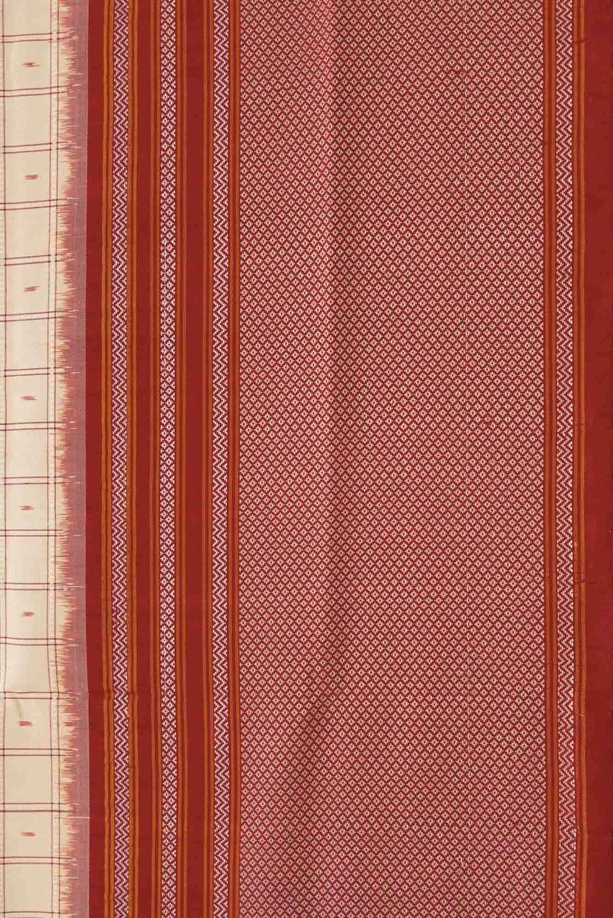 Cream Double Ikat Saree
