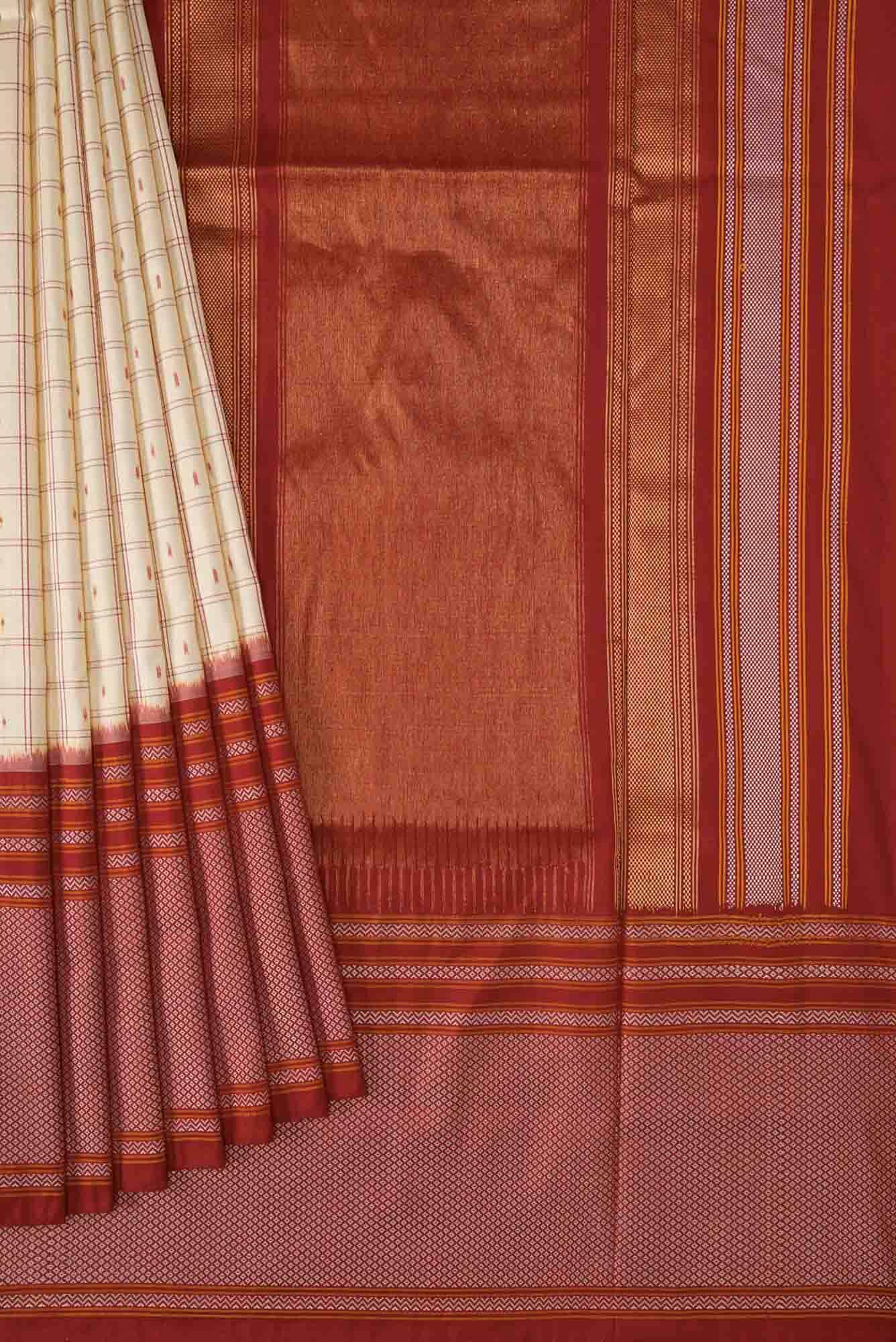 Sandal Dual Tone Double Ikat Saree