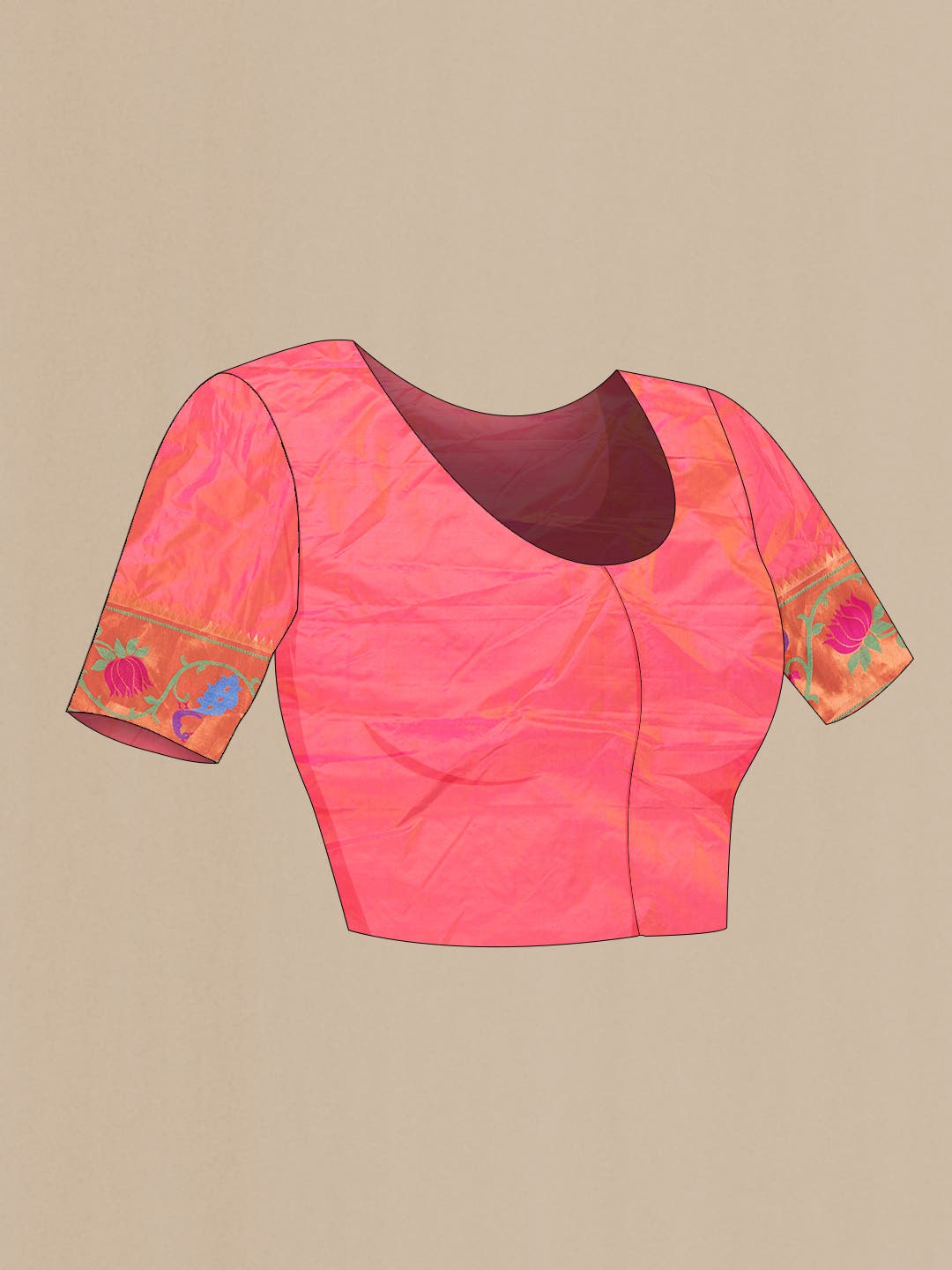Pink Dual Tone Paithani Silk Saree