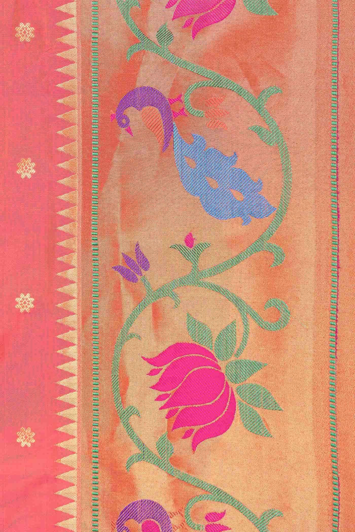 Pink Dual Tone Paithani Silk Saree