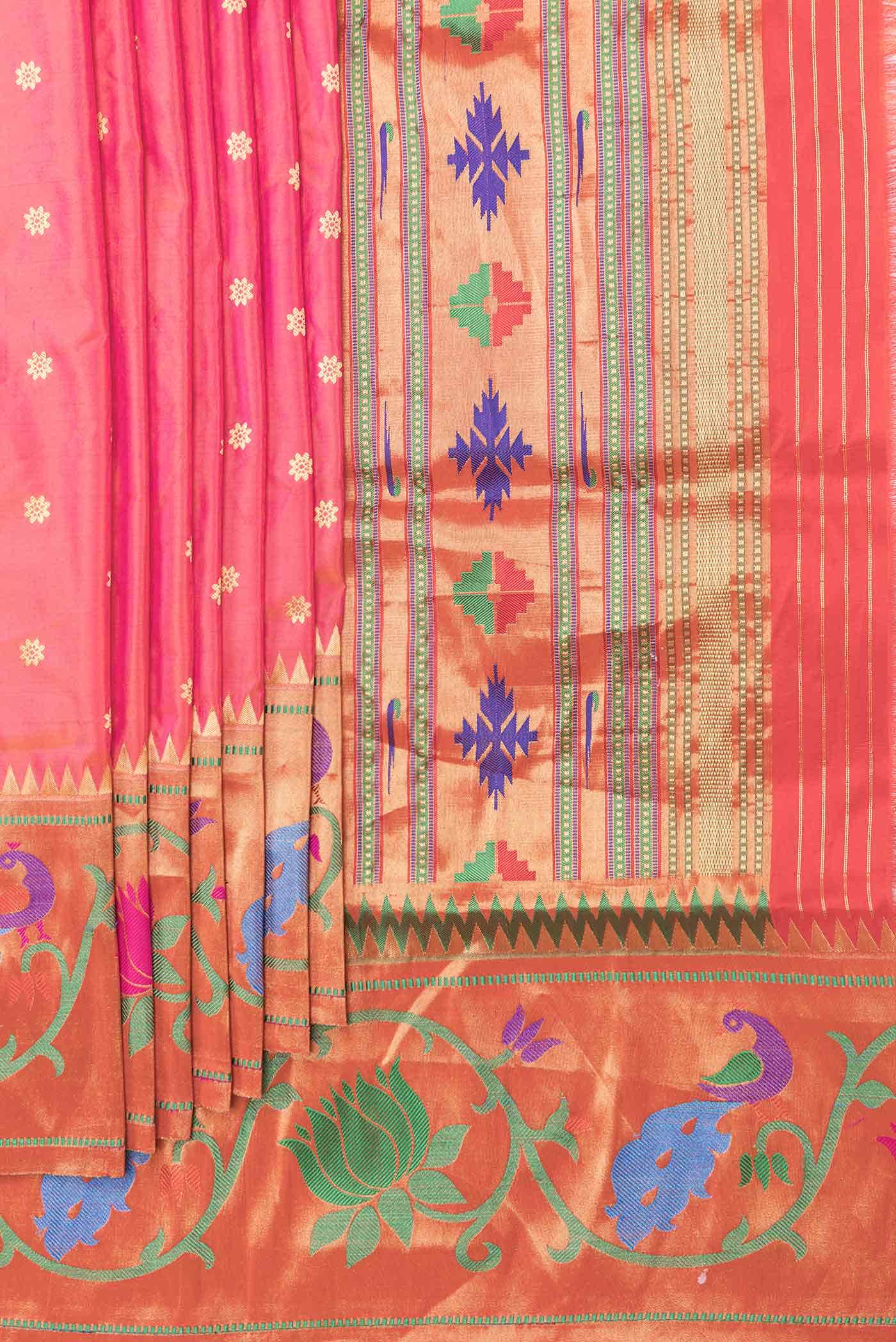 Pink Dual Tone Paithani Silk Saree