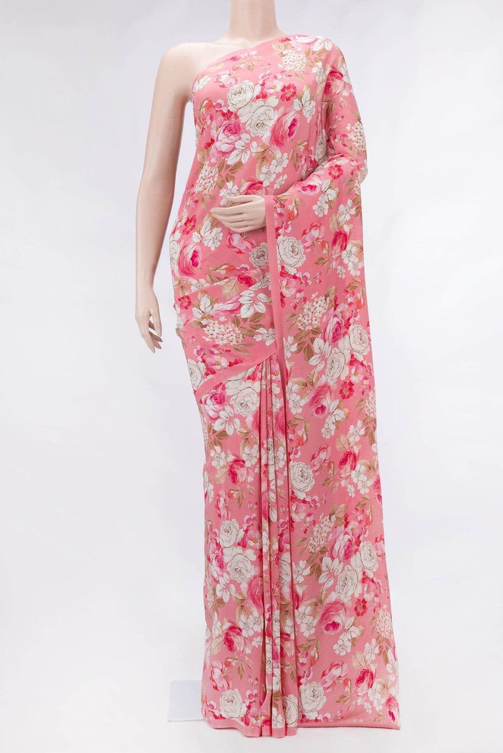 Pink Dual Tone Mysore Crepe Saree