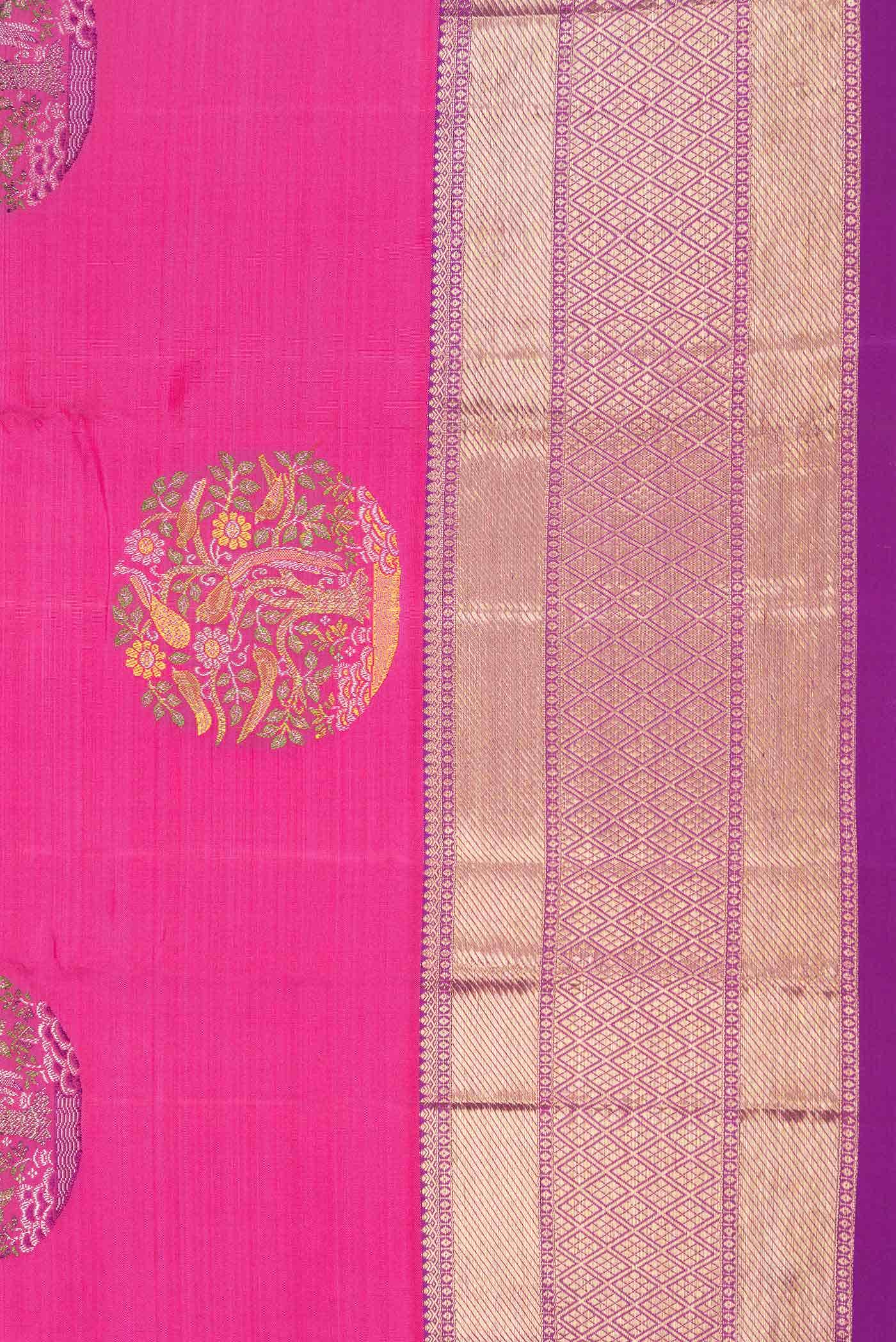 Pink Dual Tone Kanchipuram Silk Saree