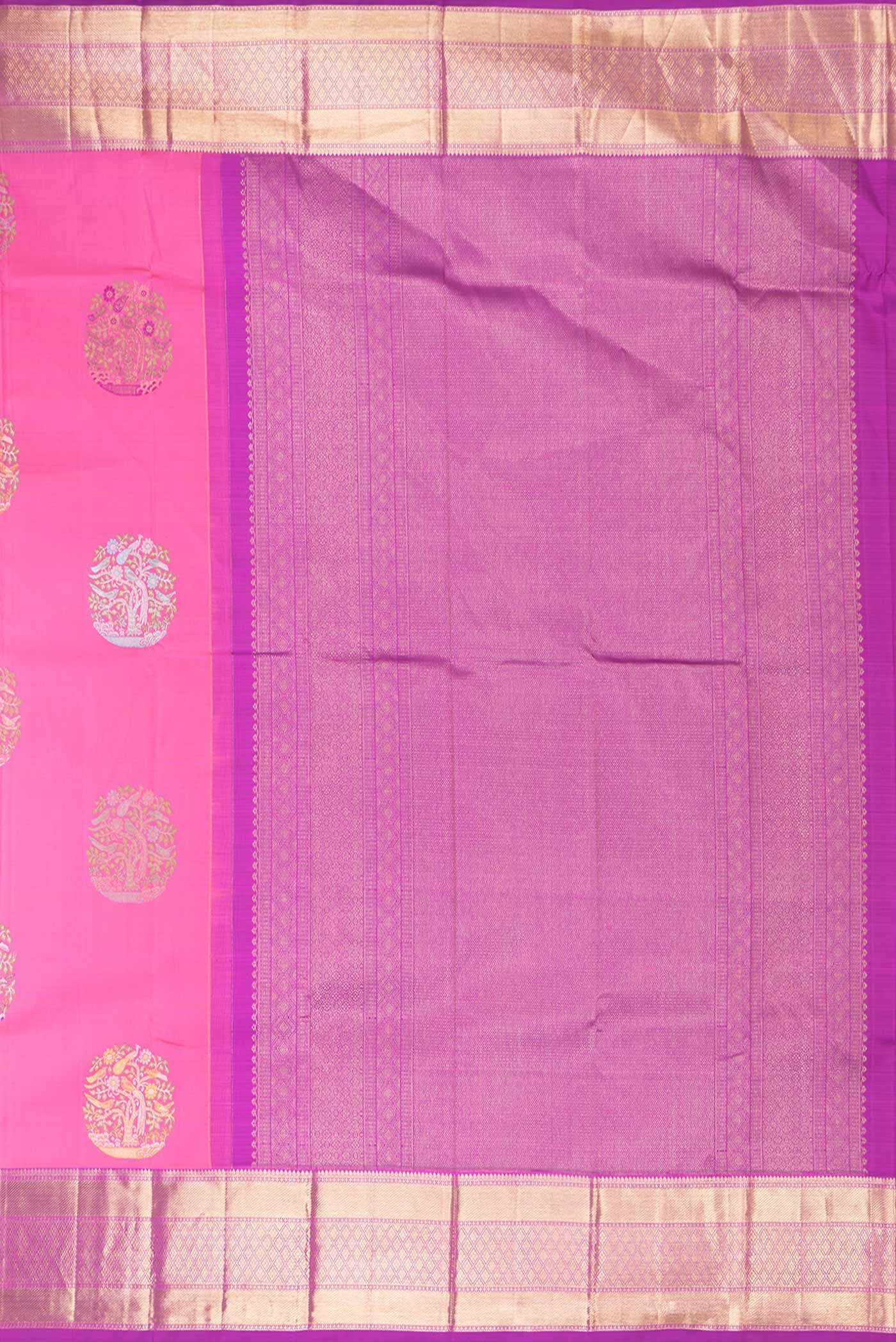 Pink Dual Tone Kanchipuram Silk Saree