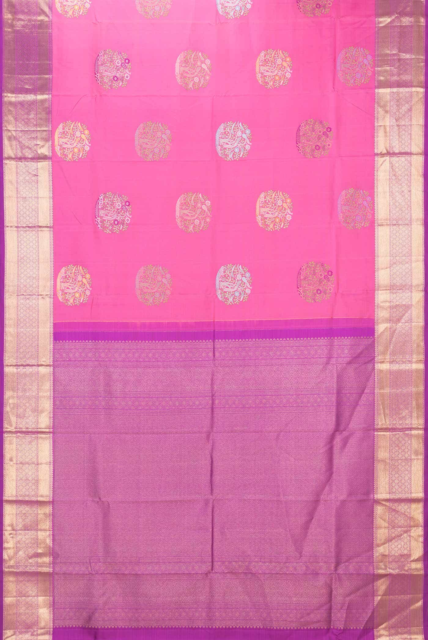 Pink Dual Tone Kanchipuram Silk Saree
