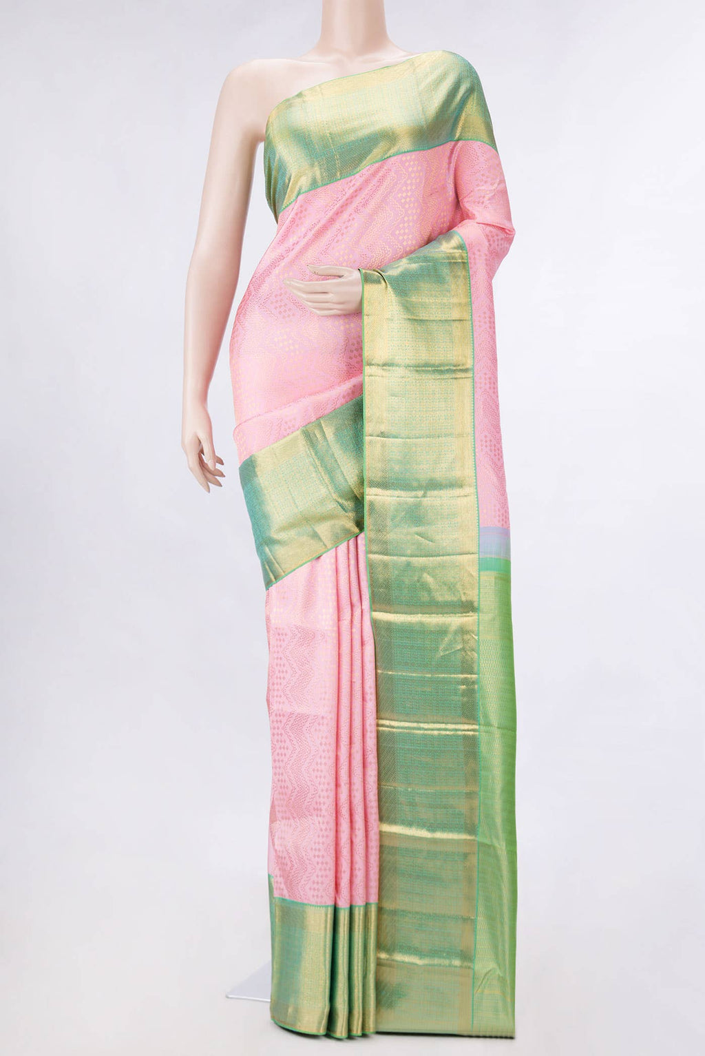 Pink Dual Tone Kanchipuram Silk Saree