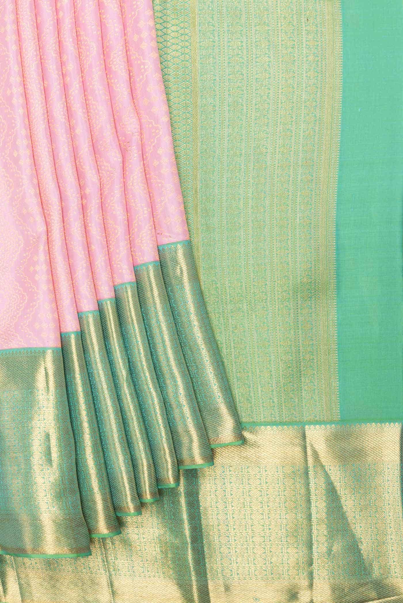 Pink Dual Tone Kanchipuram Silk Saree