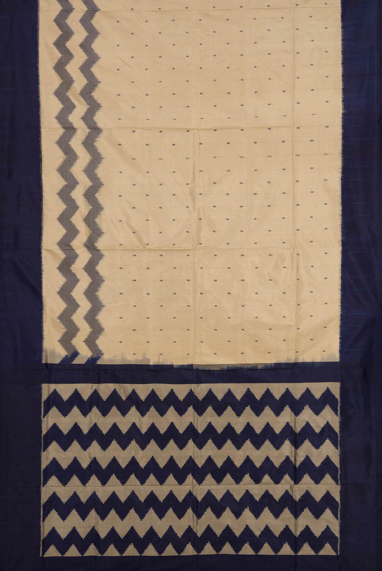Dark Beige Dual Tone Double Ikat Saree