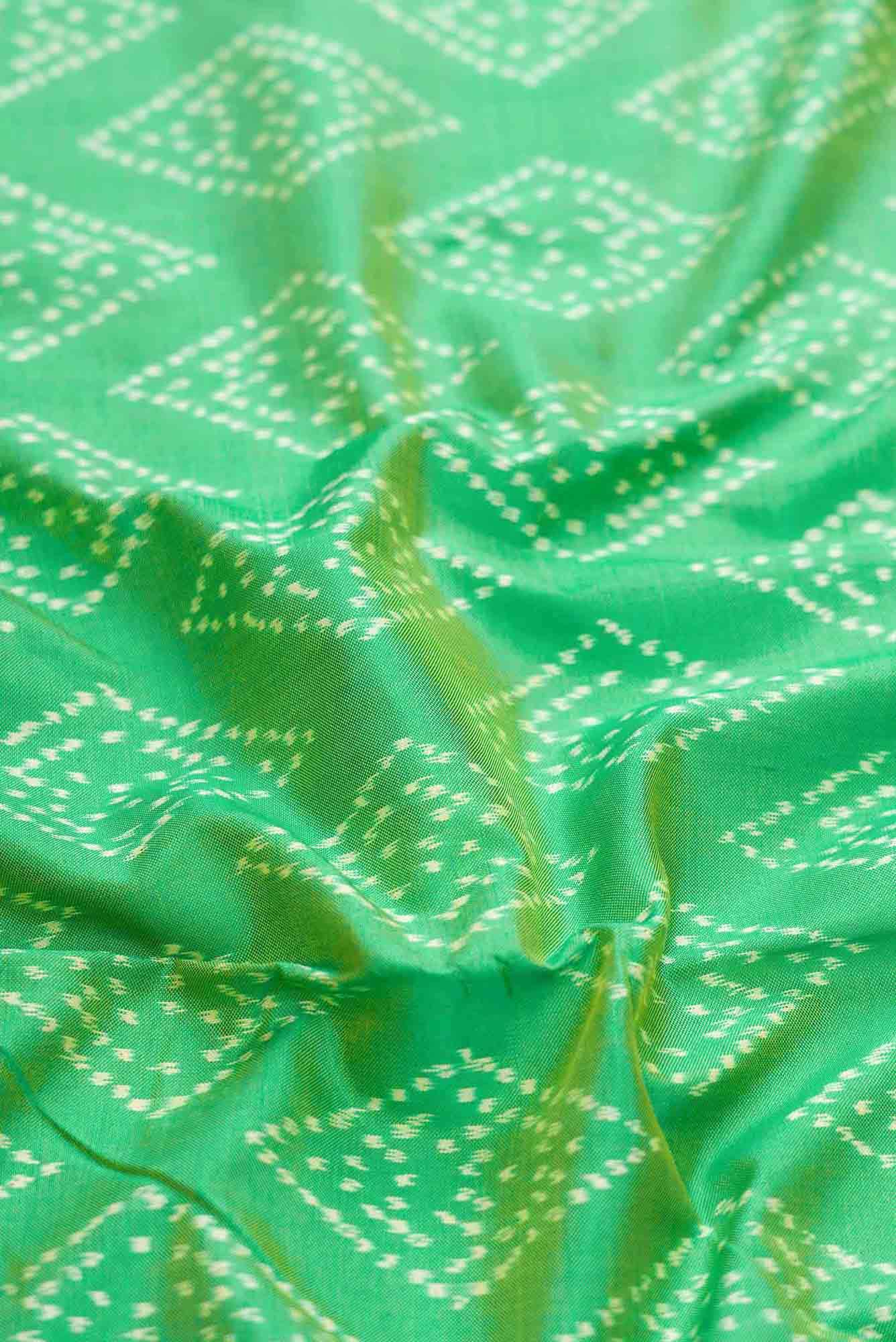 Sea Green Dual Tone Double Ikat Saree