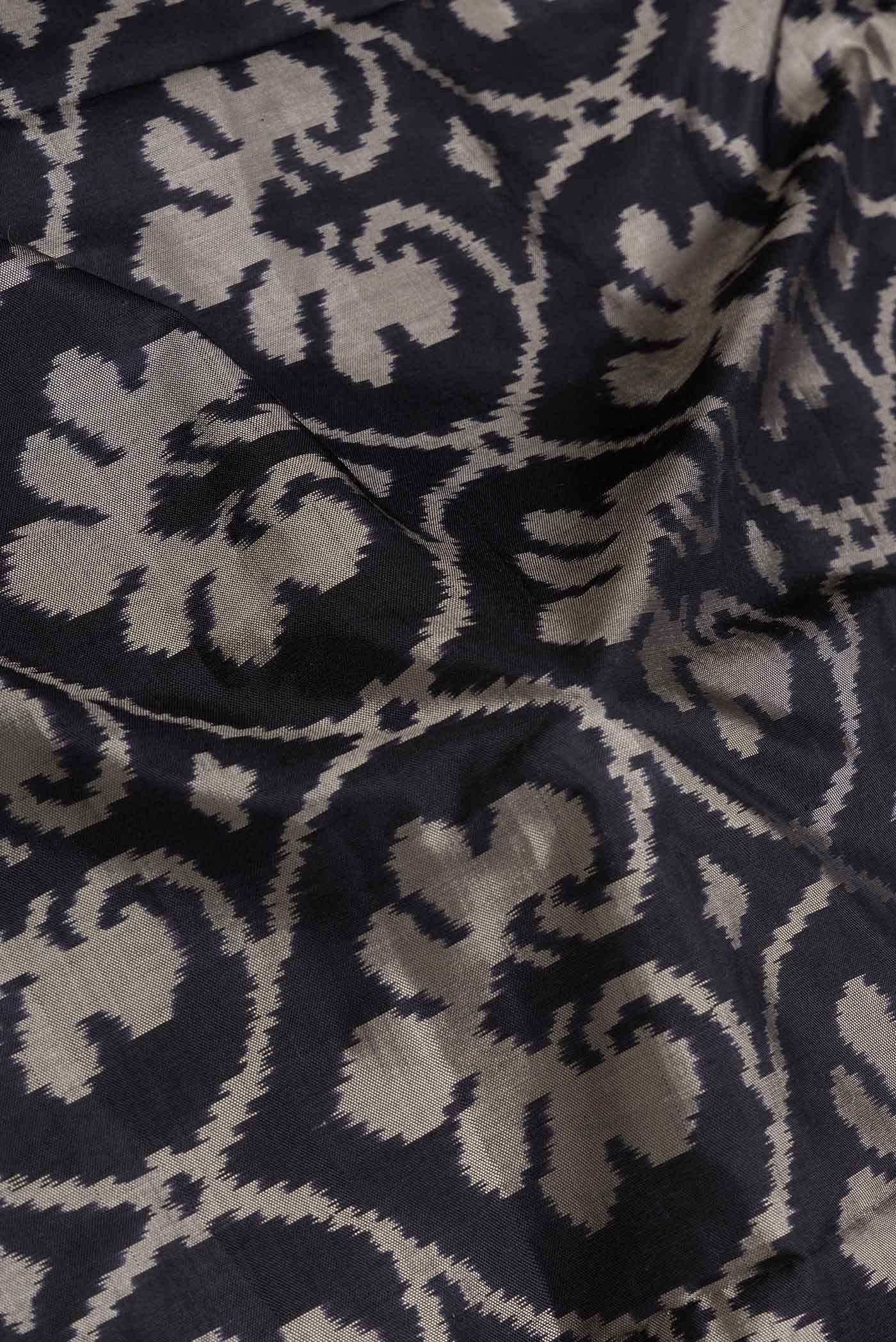 Black Dual Tone Double Ikat Saree