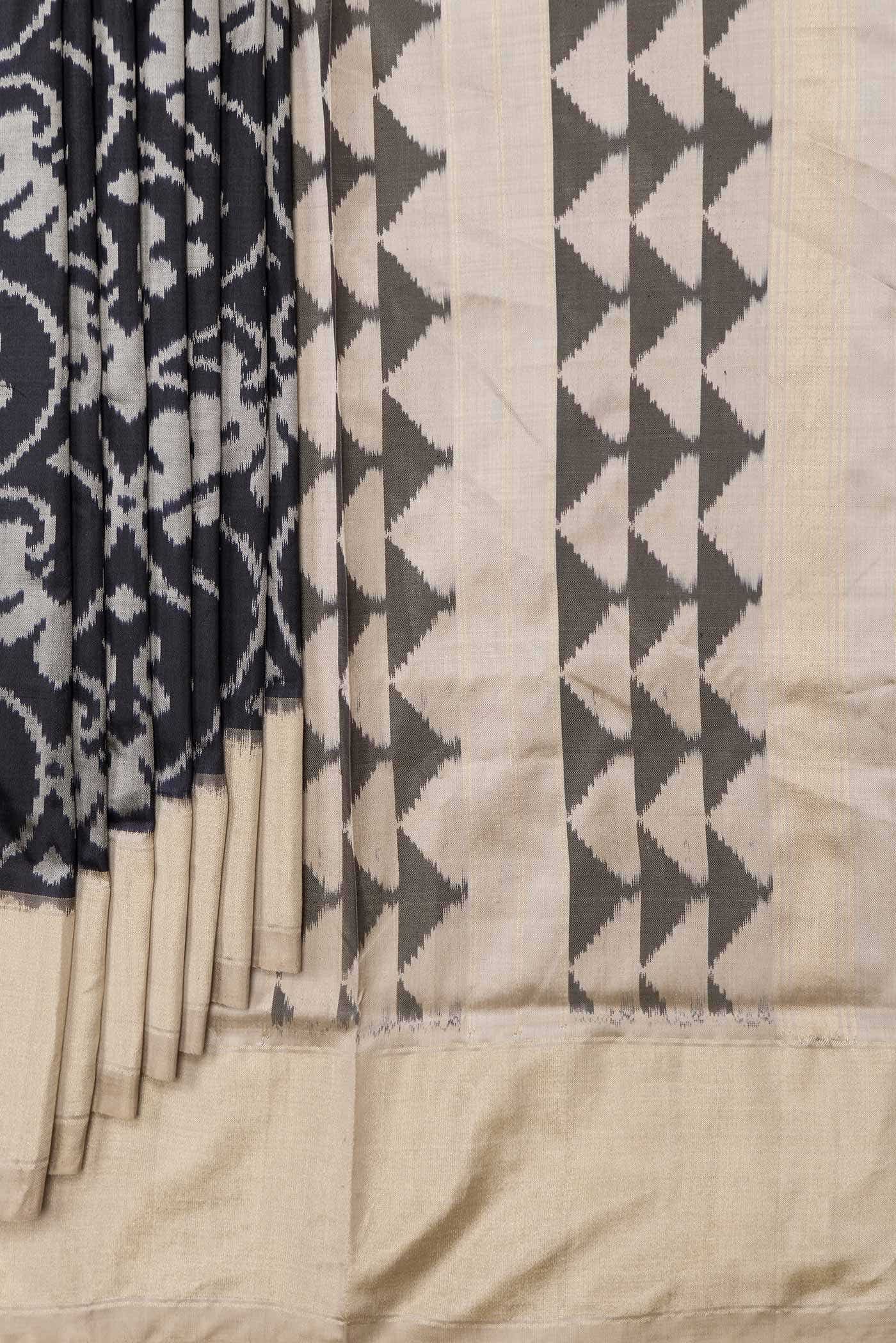 Black Dual Tone Double Ikat Saree