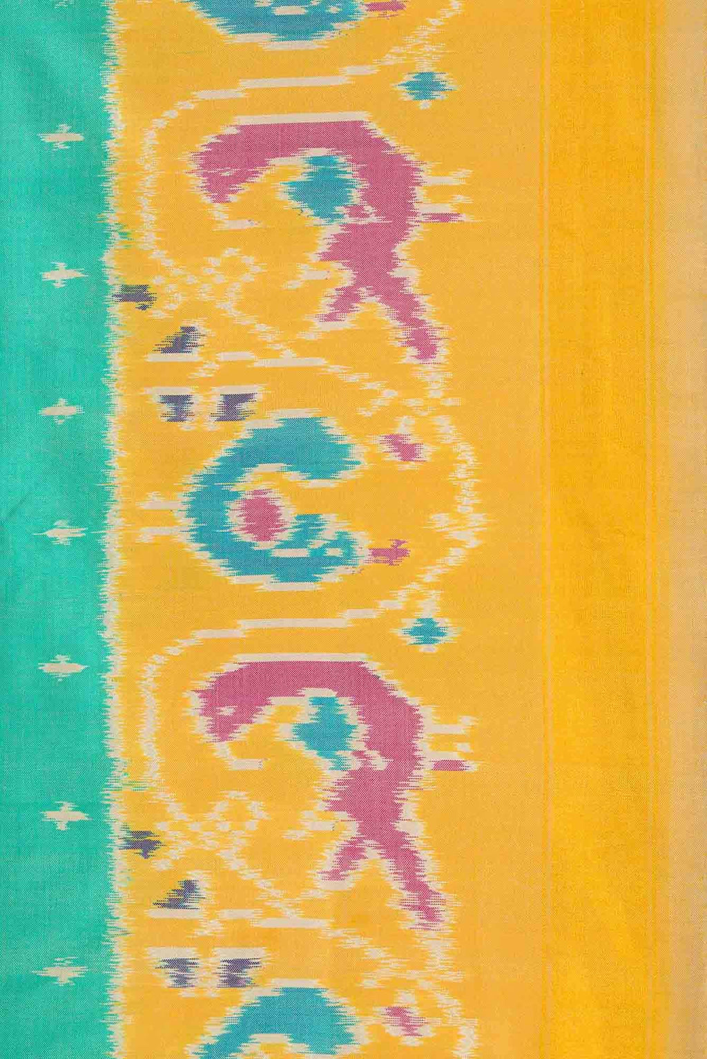 Sea Green Dual Tone Double Ikat Saree