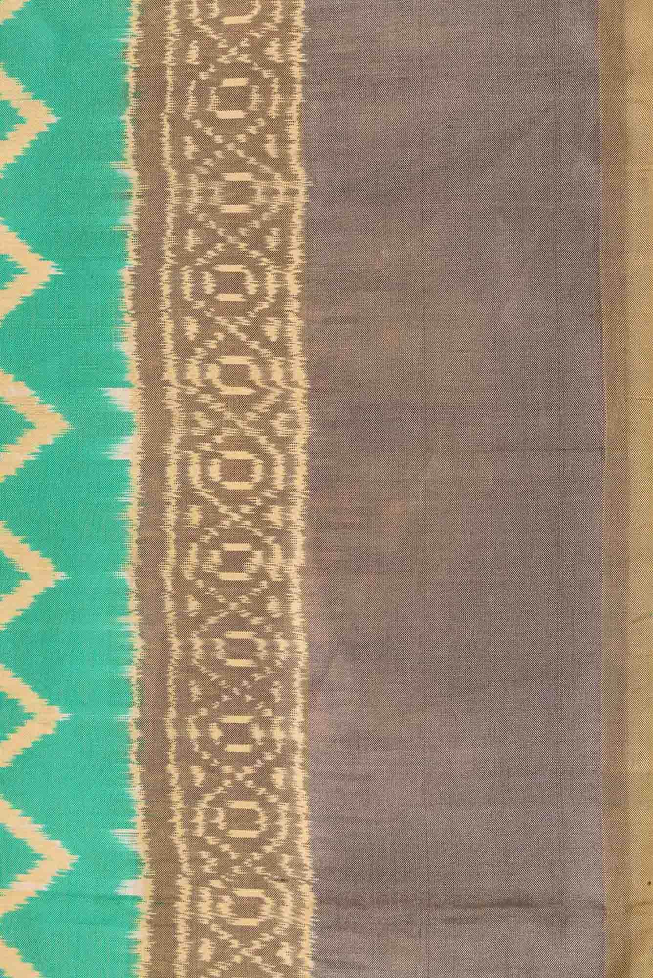 Sea Green Dual Tone Double Ikat Saree