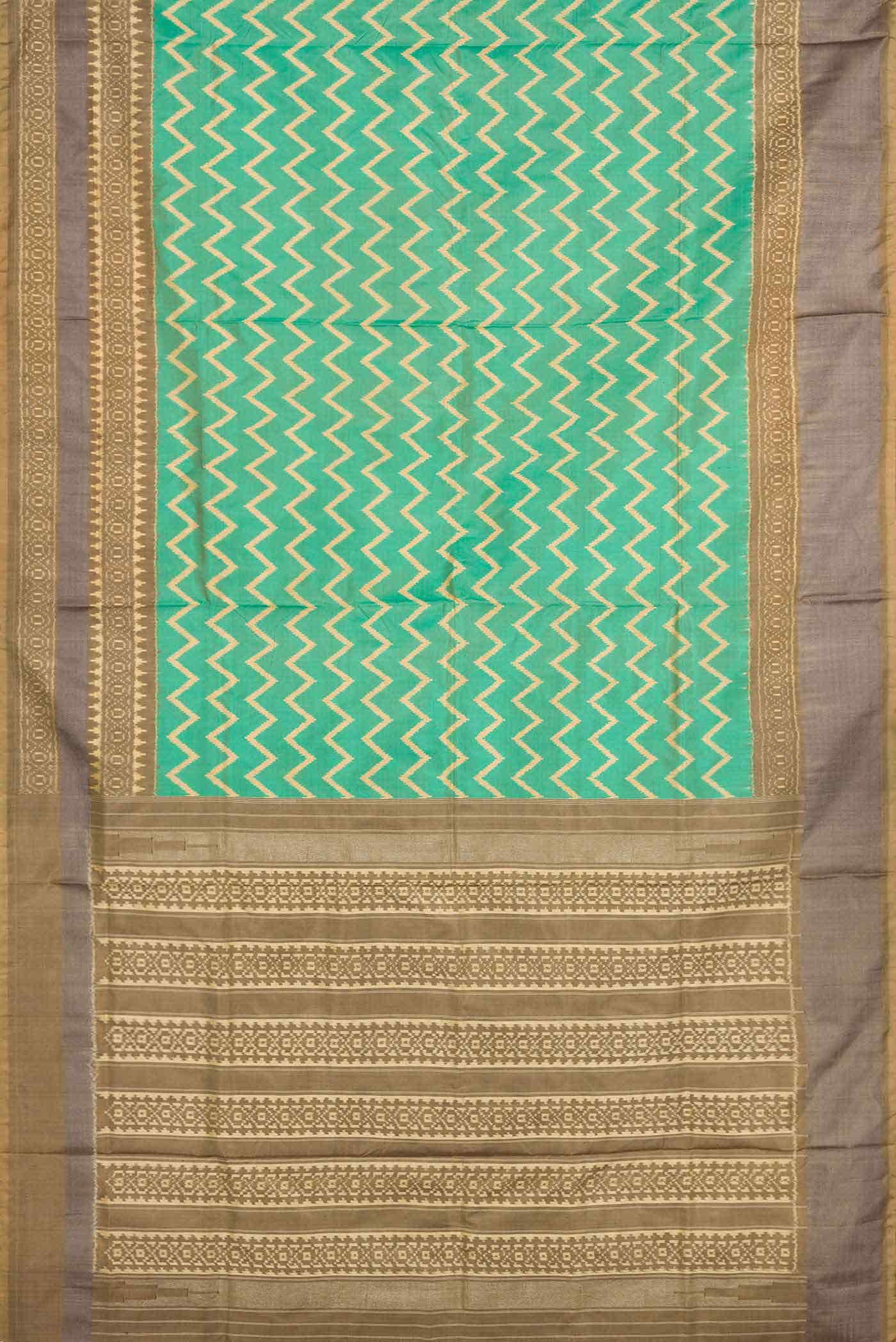 Sea Green Dual Tone Double Ikat Saree