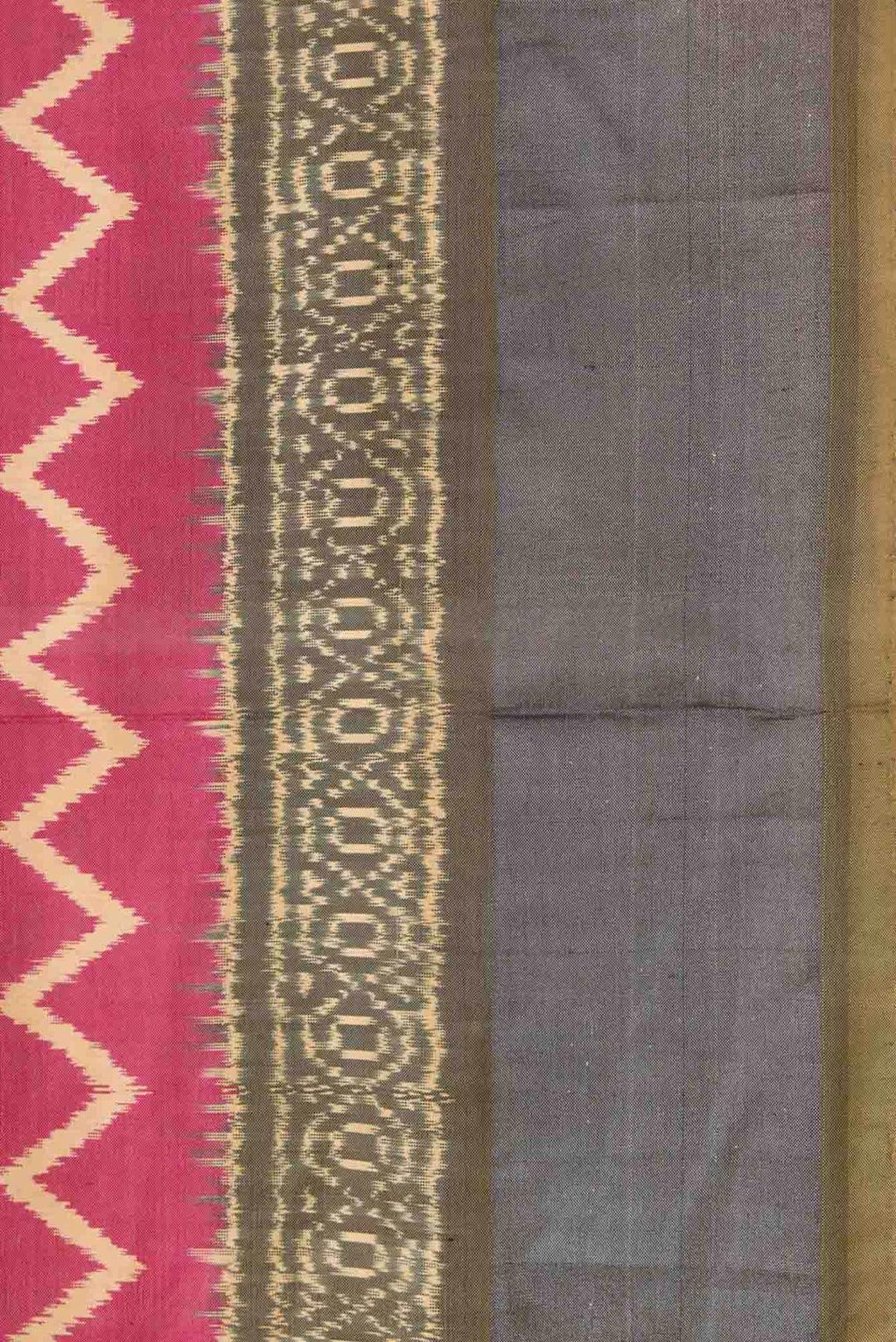 Dark Pink Dual Tone Double Ikat Saree