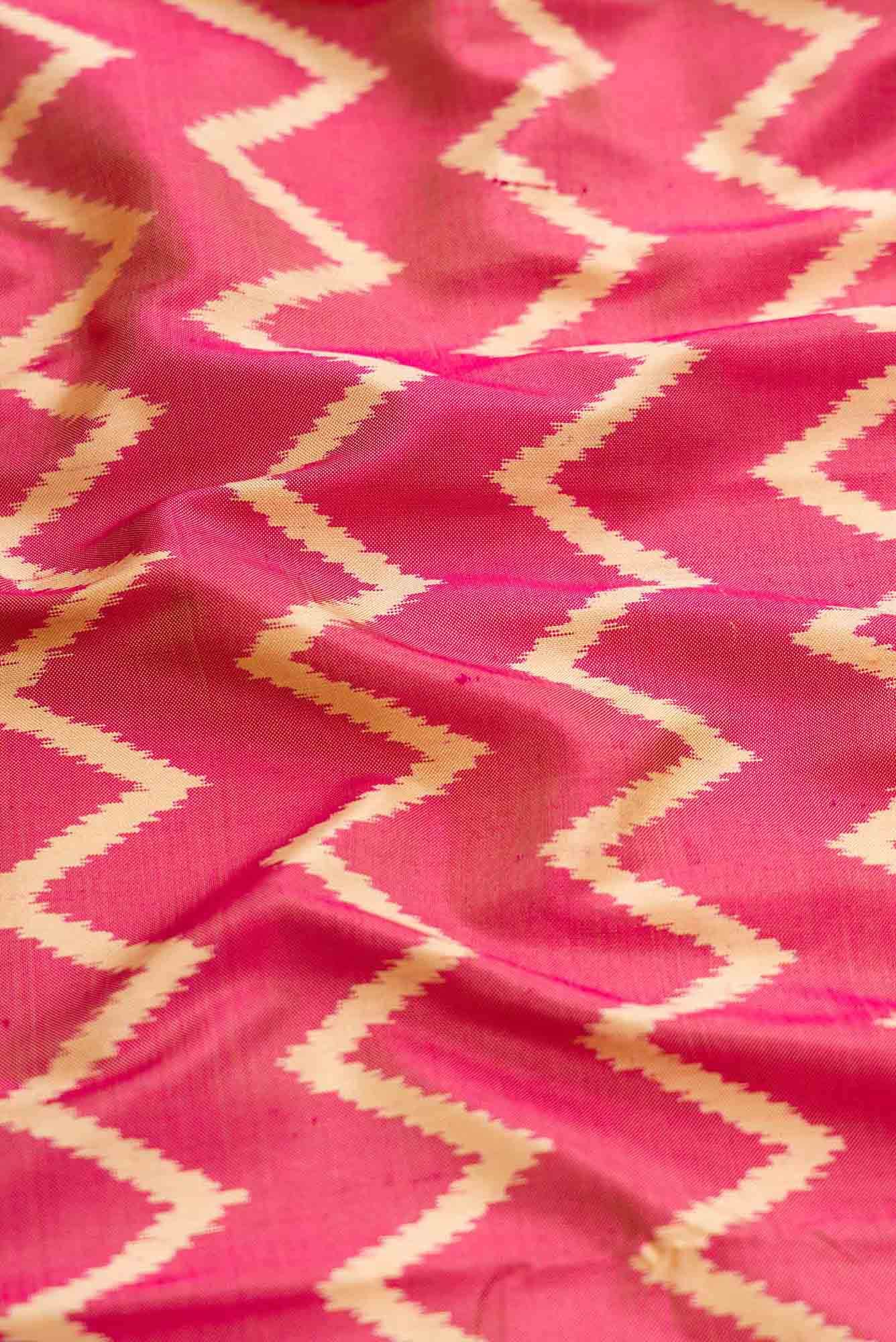Dark Pink Dual Tone Double Ikat Saree