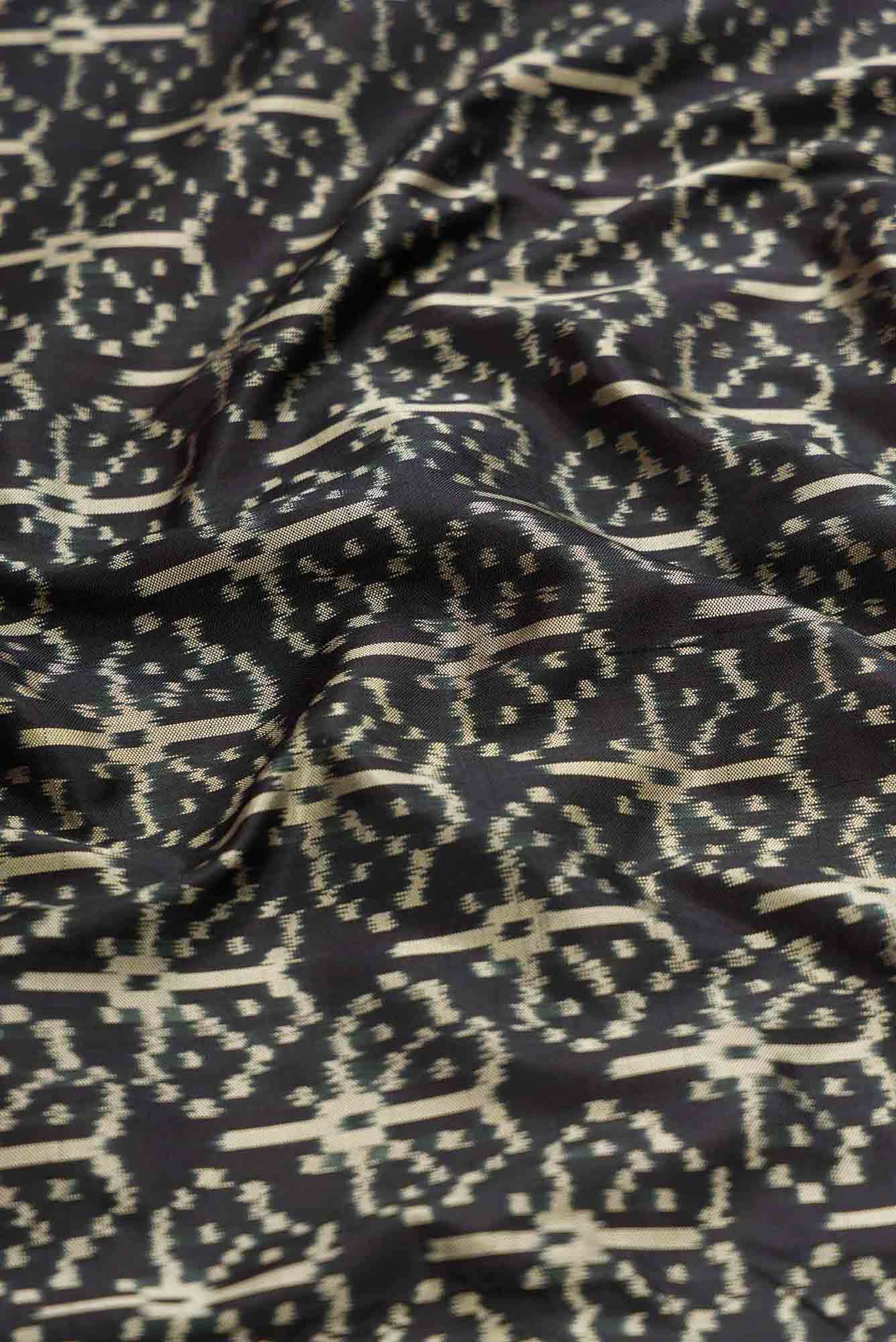 Black Dual Tone Double Ikat Saree