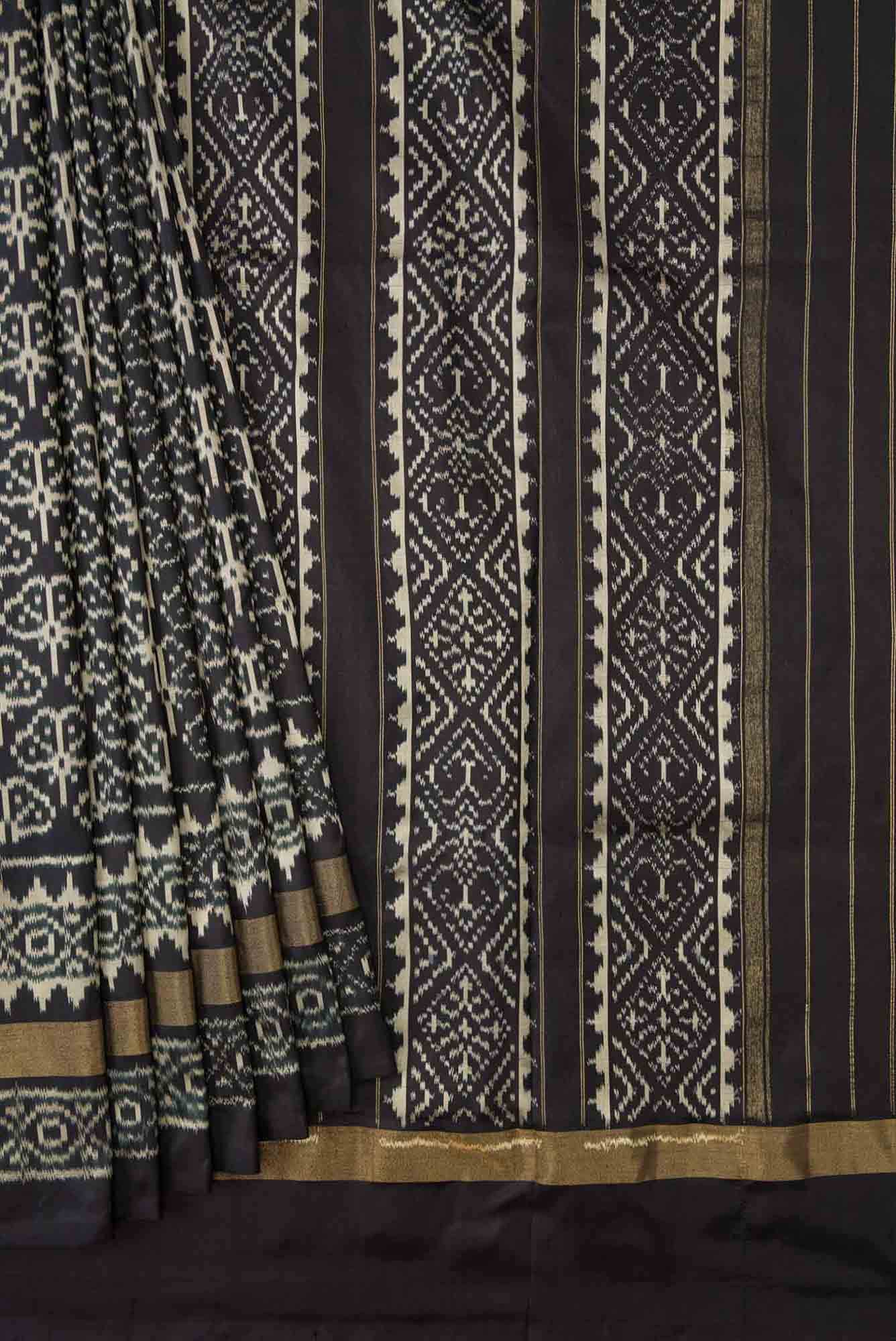 Black Dual Tone Double Ikat Saree