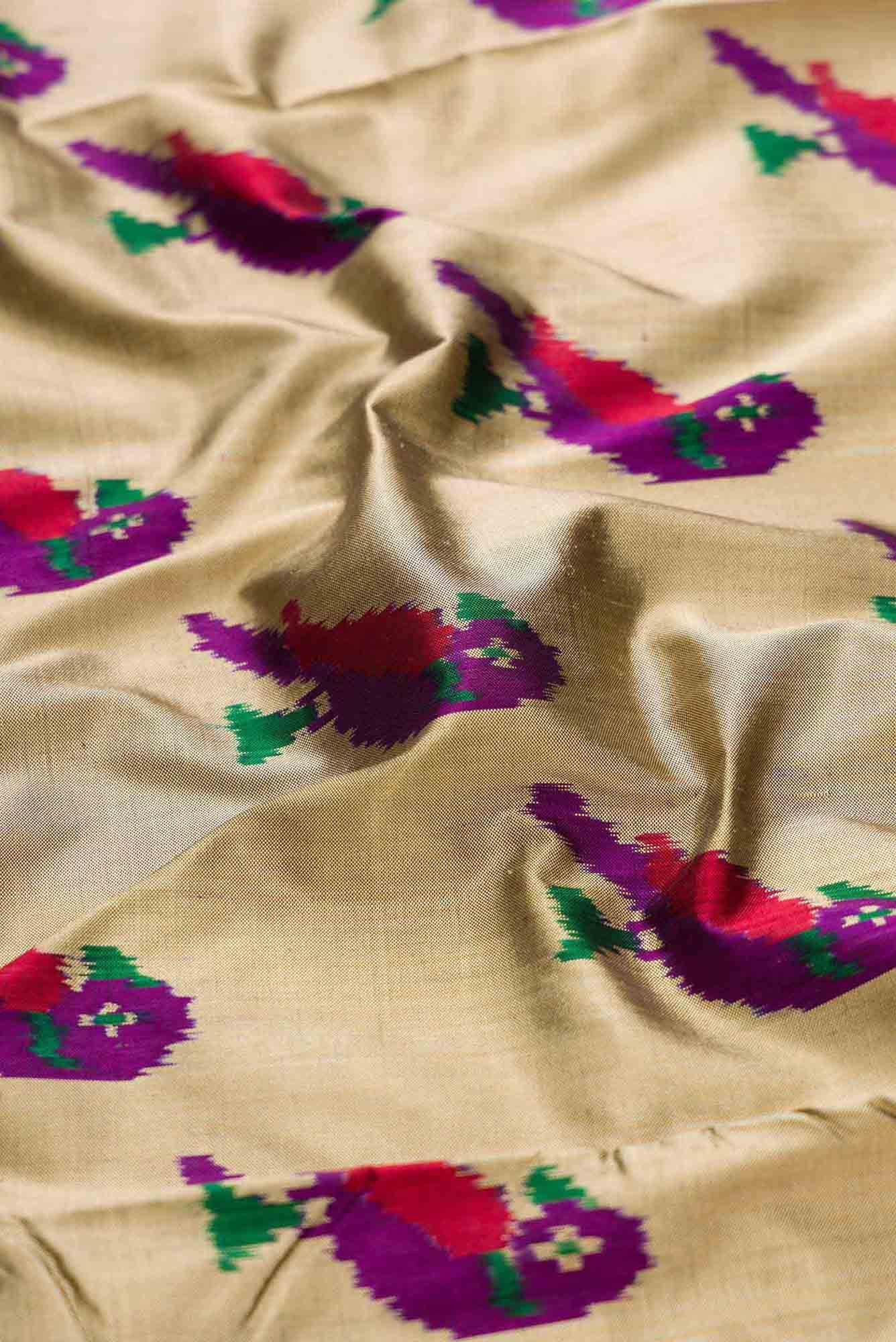 Dark Beige Dual Tone Double Ikat Saree