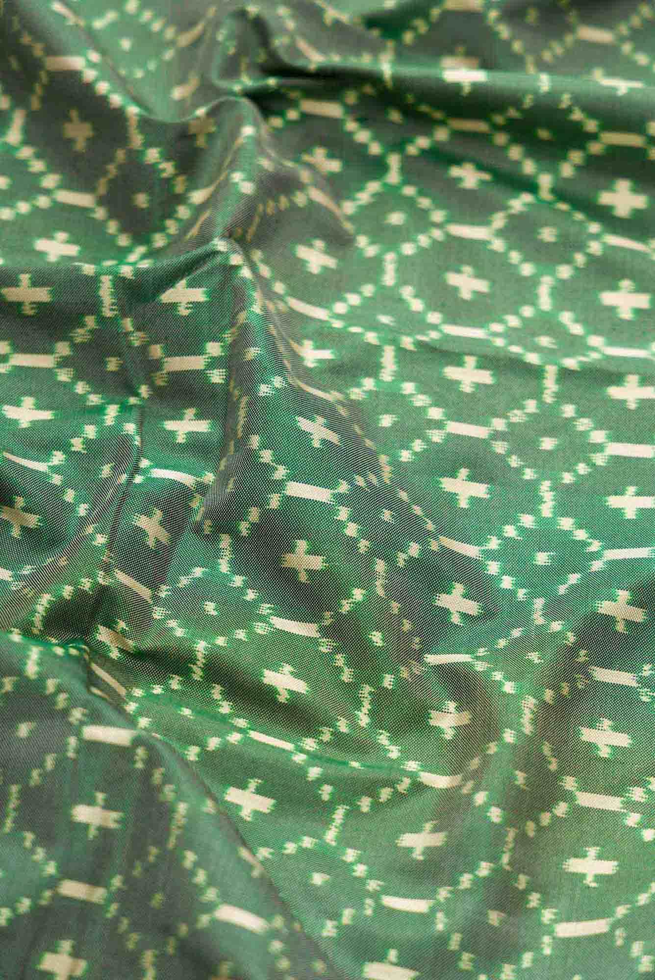 Green Dual Tone Double Ikat Saree