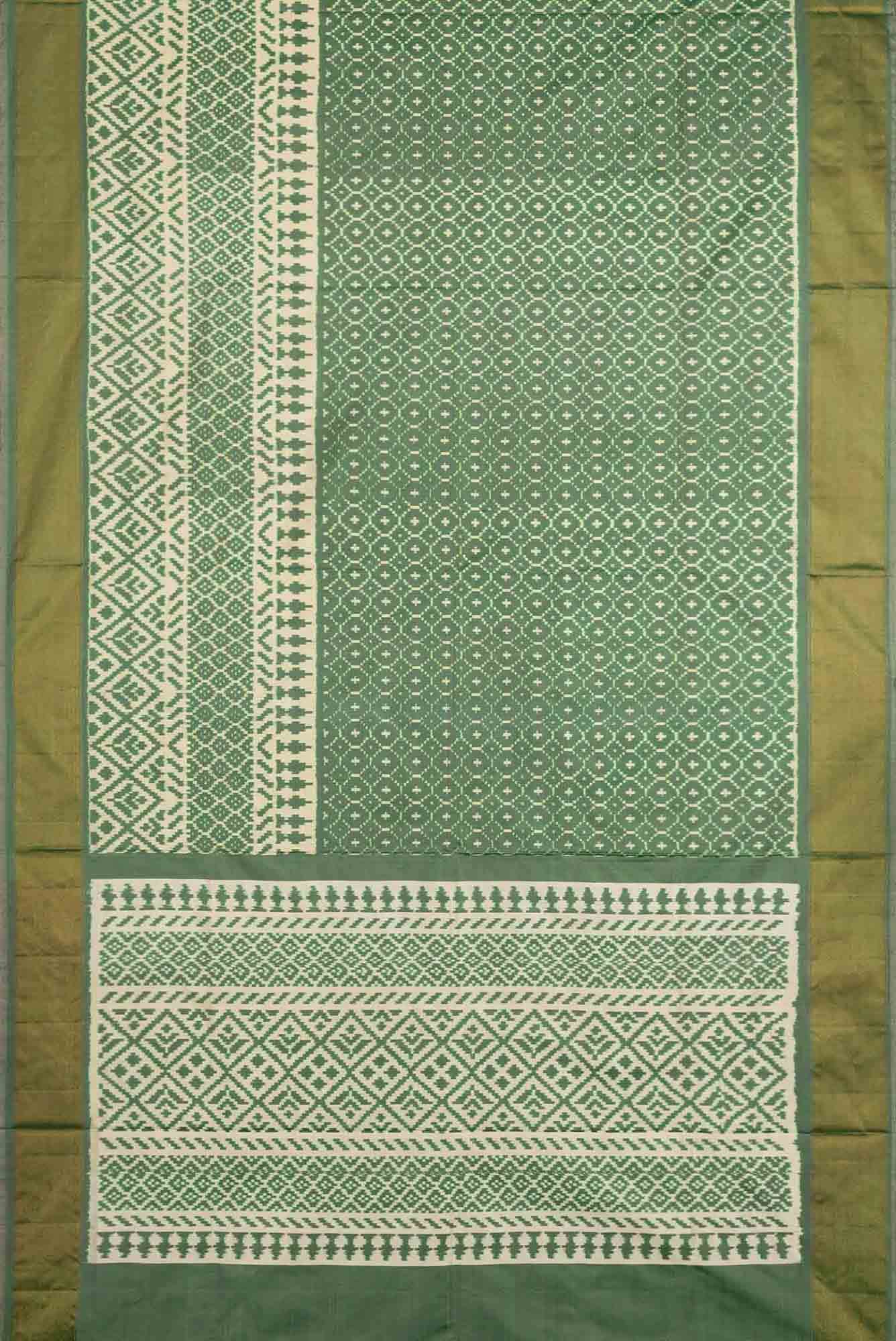 Green Dual Tone Double Ikat Saree