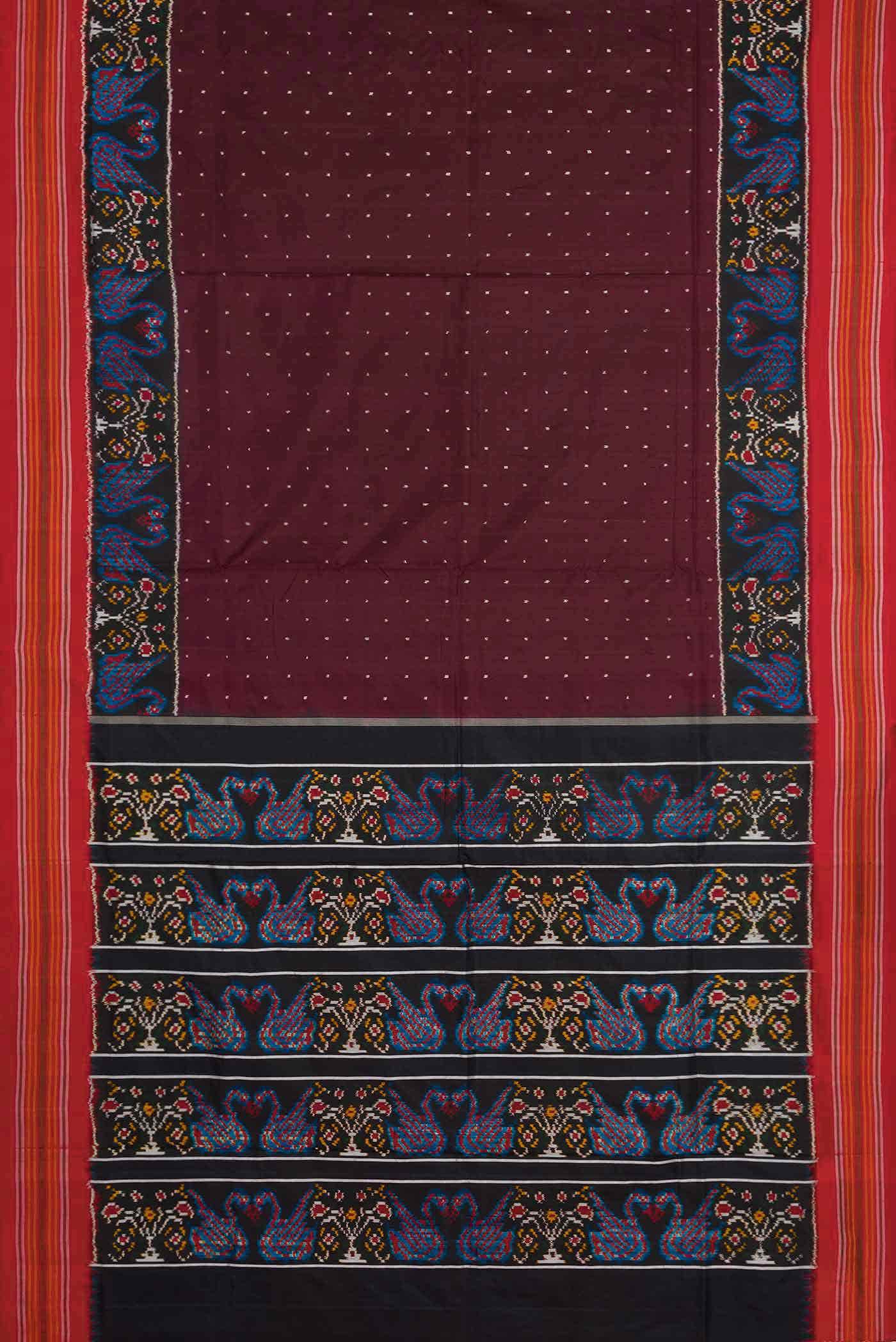 Maroon Dual Tone Double Ikat Saree