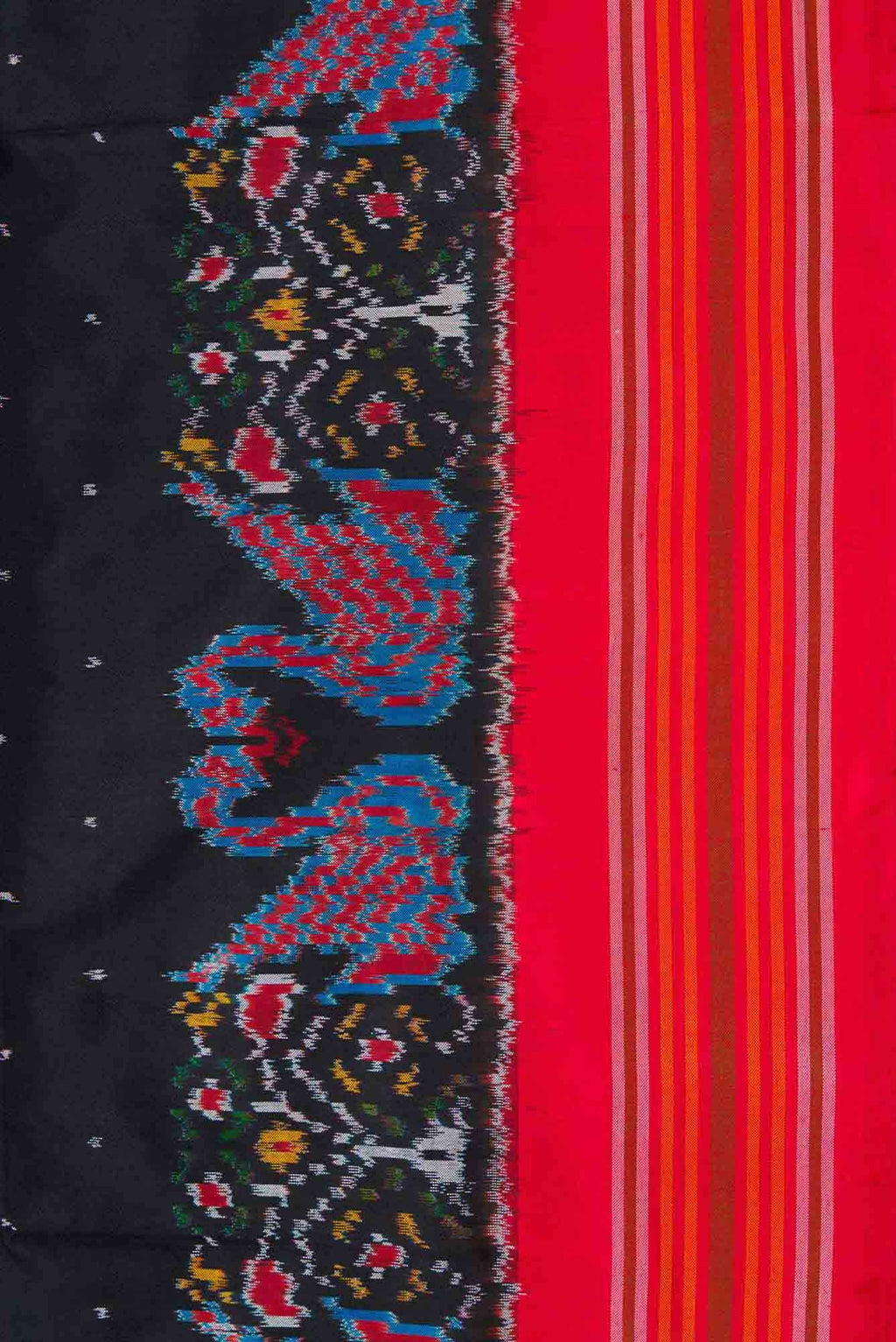 Black Dual Tone Double Ikat Saree