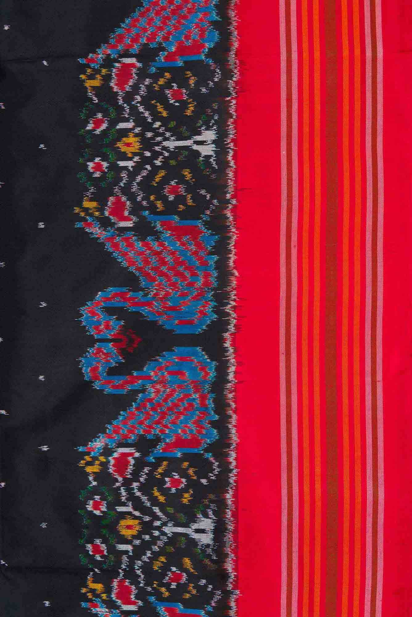 Black Dual Tone Double Ikat Saree