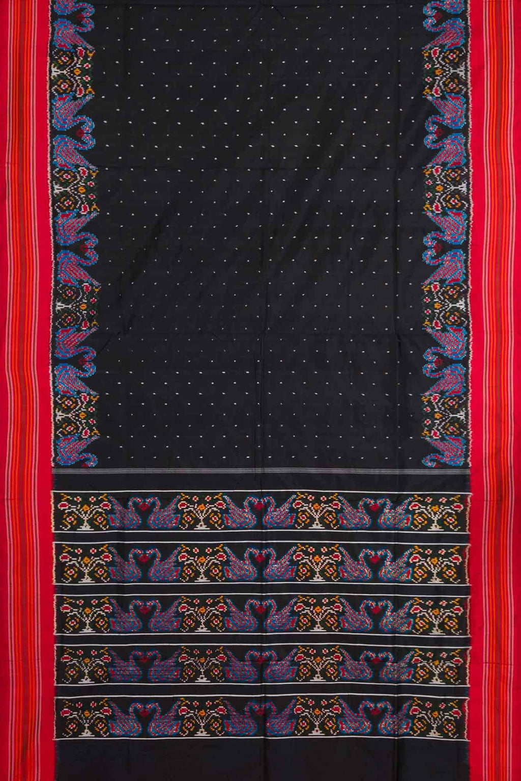 Black Dual Tone Double Ikat Saree