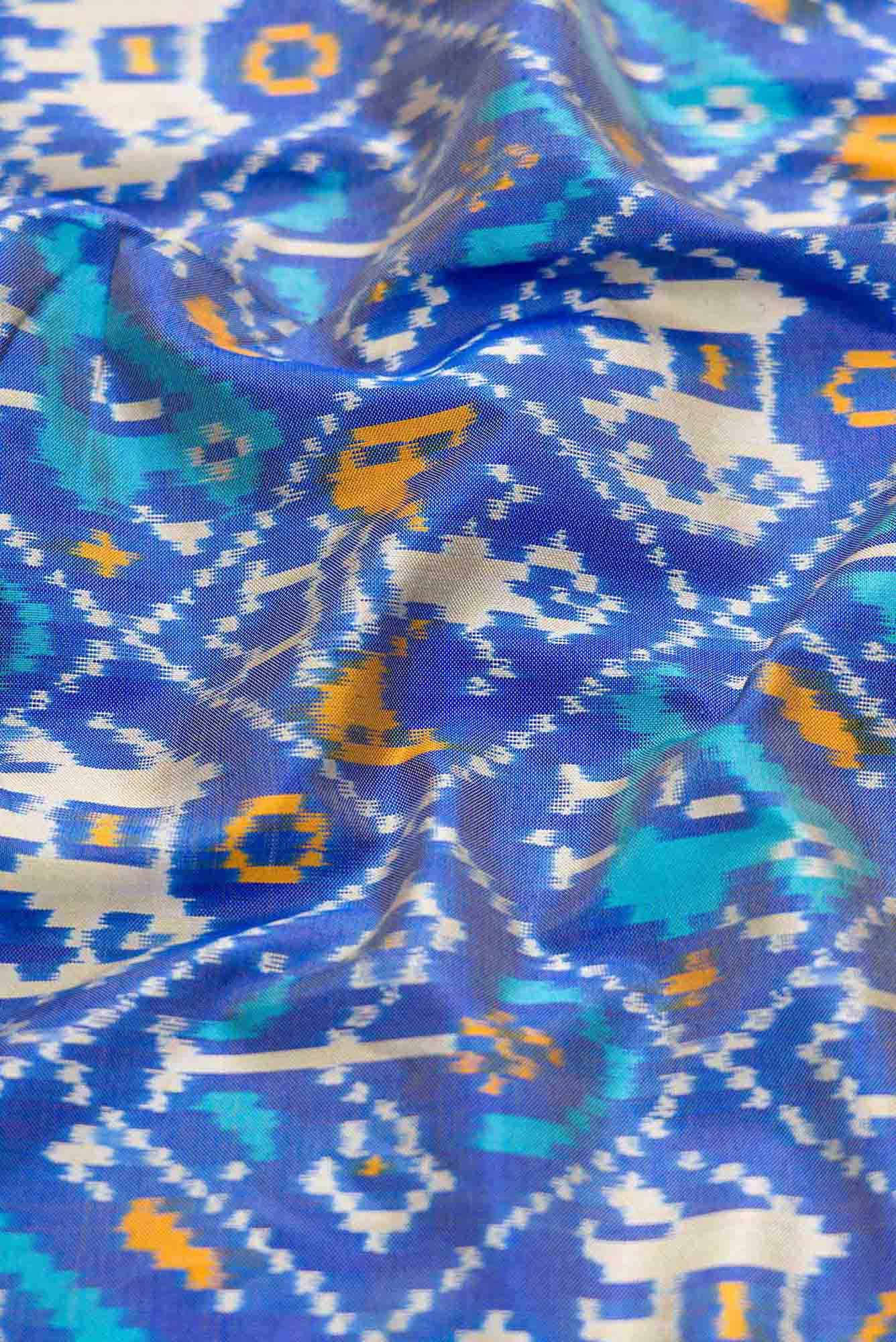 Blue Dual Tone Double Ikat Saree